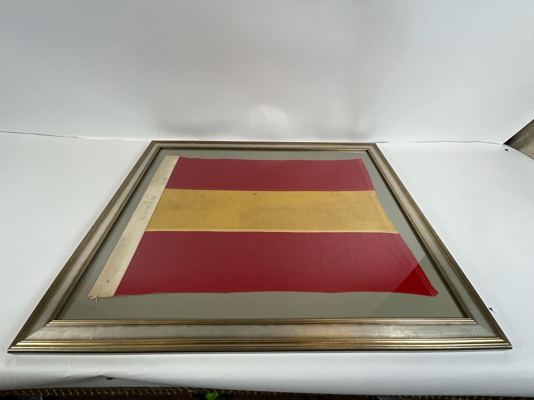 Framed Nautical Flag by Dettra In Good Condition For Sale In Norwell, MA