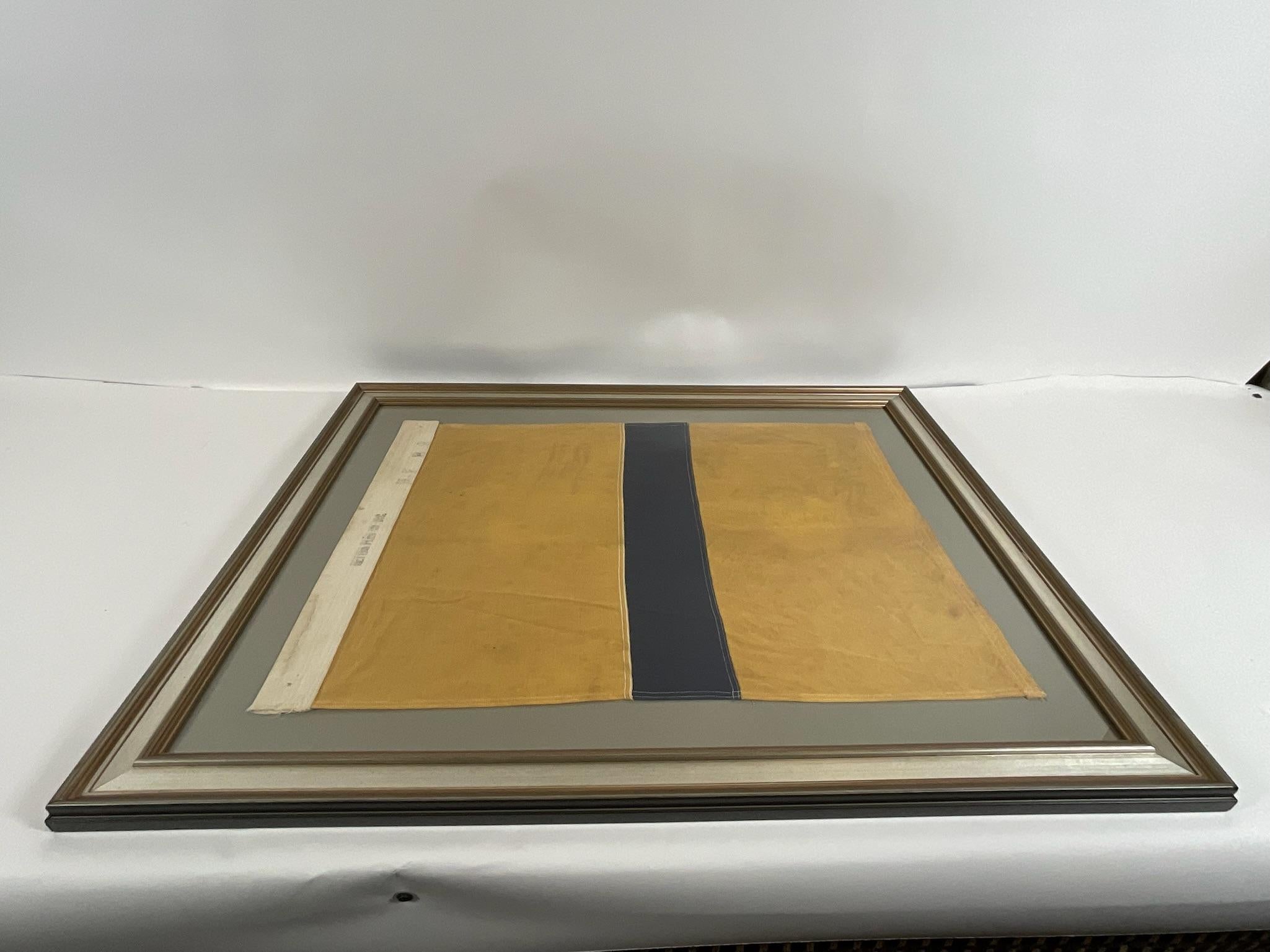 Framed Nautical Flag by Dettra In Good Condition For Sale In Norwell, MA