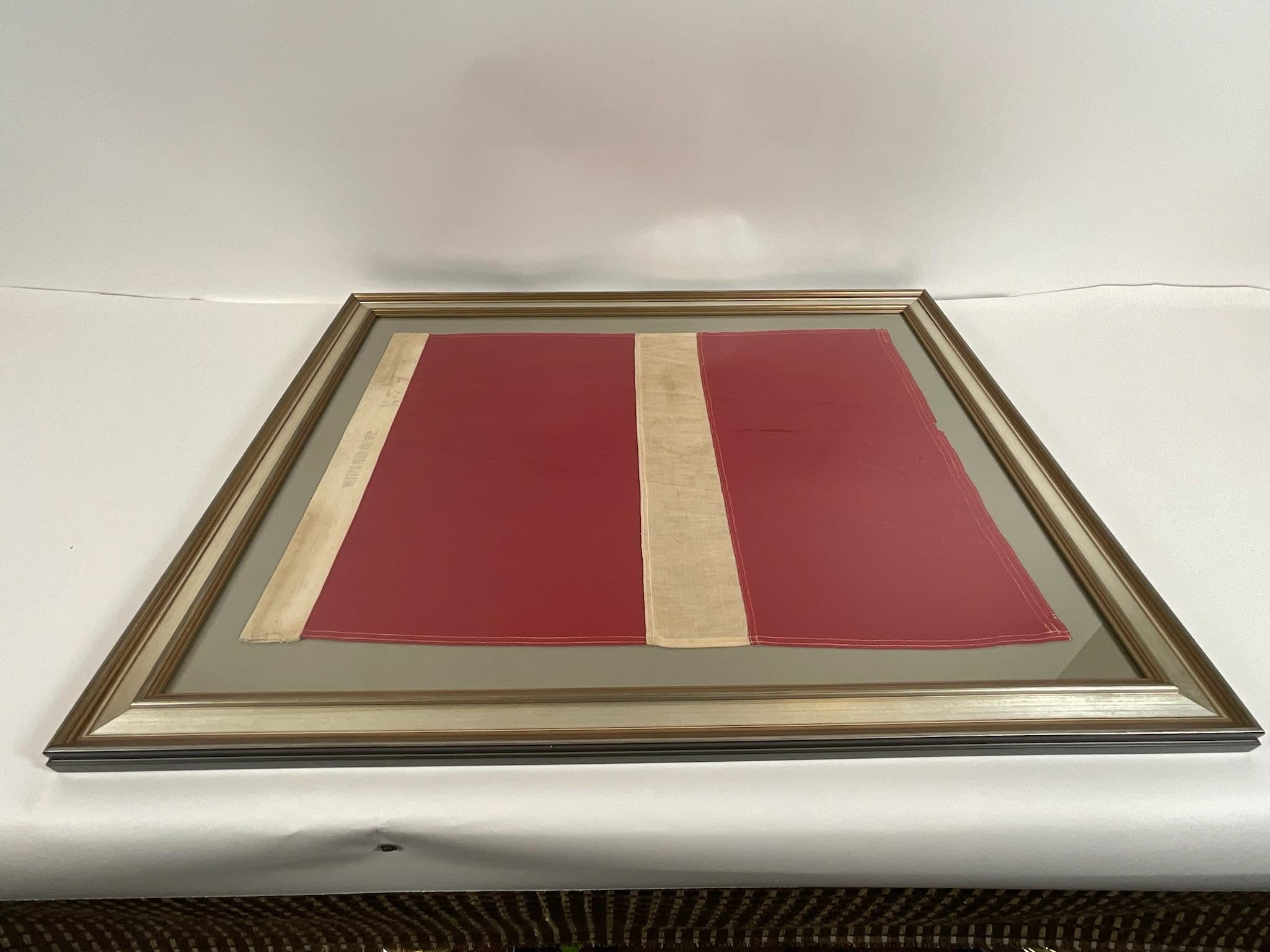 Mid-20th Century Framed Nautical Flag by Dettra For Sale