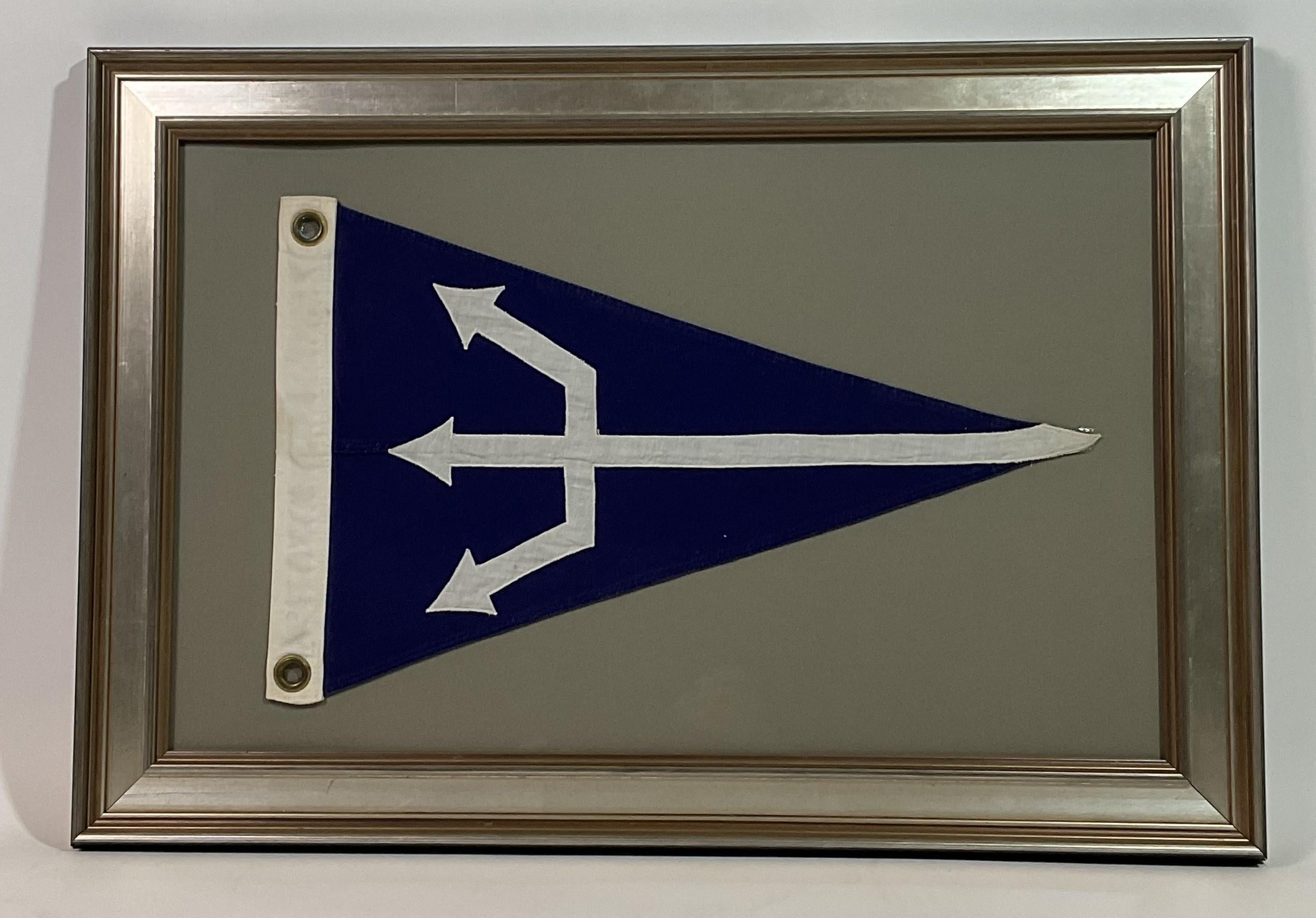 Framed Nautical Flag with Poseidon's Trident Norteamericano en venta