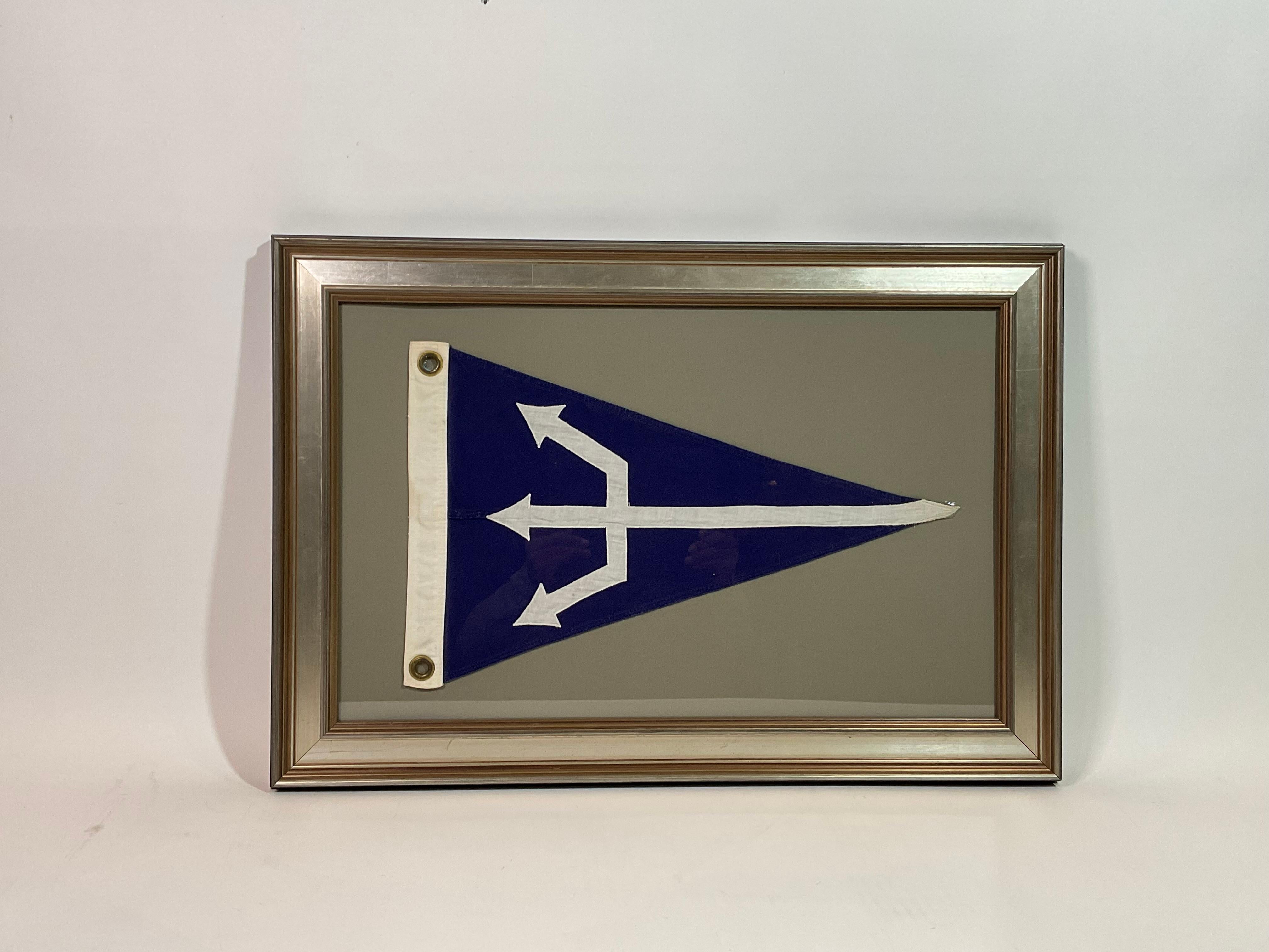 Framed Nautical Flag with Poseidon's Trident en Bueno estado para la venta en Norwell, MA