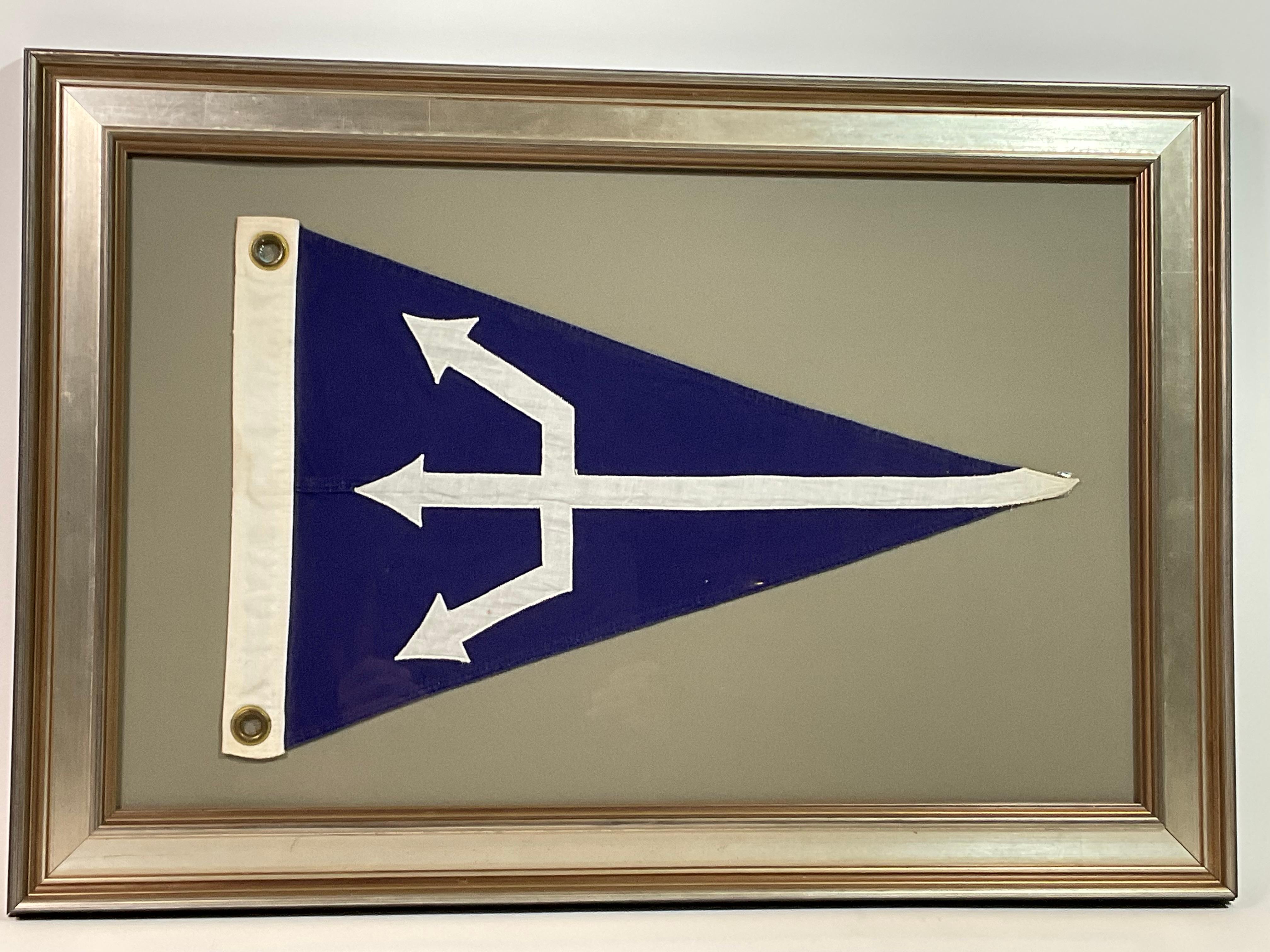 Framed Nautical Flag with Poseidon's Trident finales del siglo XX en venta