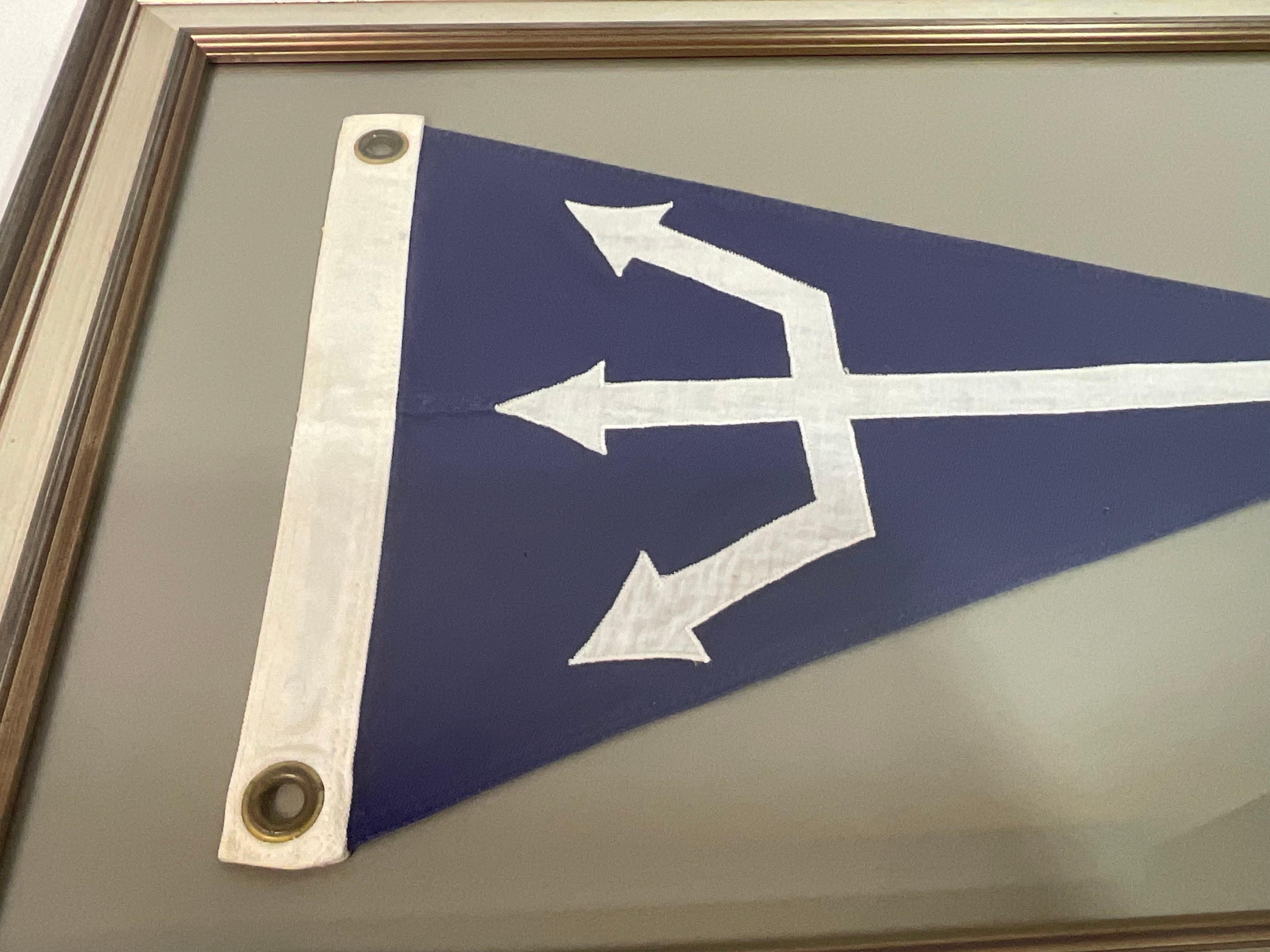 Framed Nautical Flag with Poseidon's Trident en venta 1