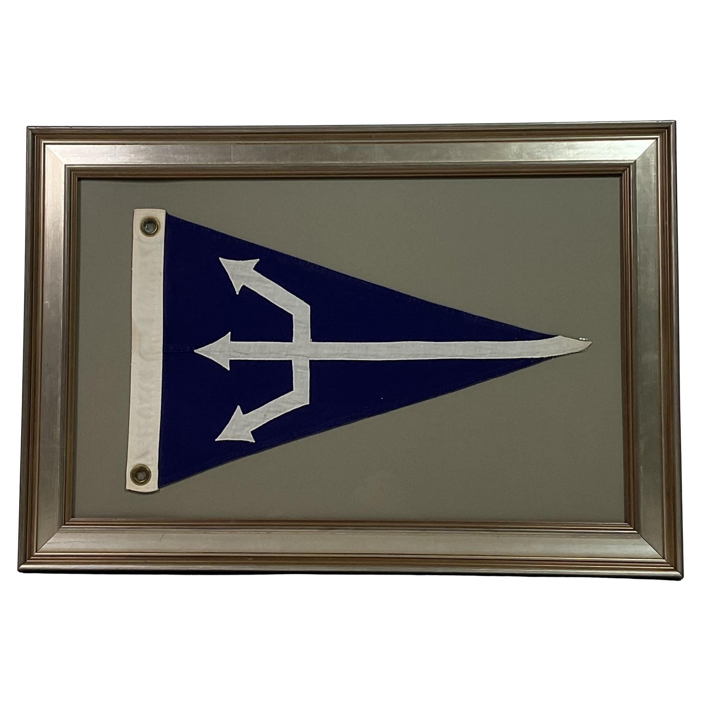 Framed Nautical Flag with Poseidon's Trident