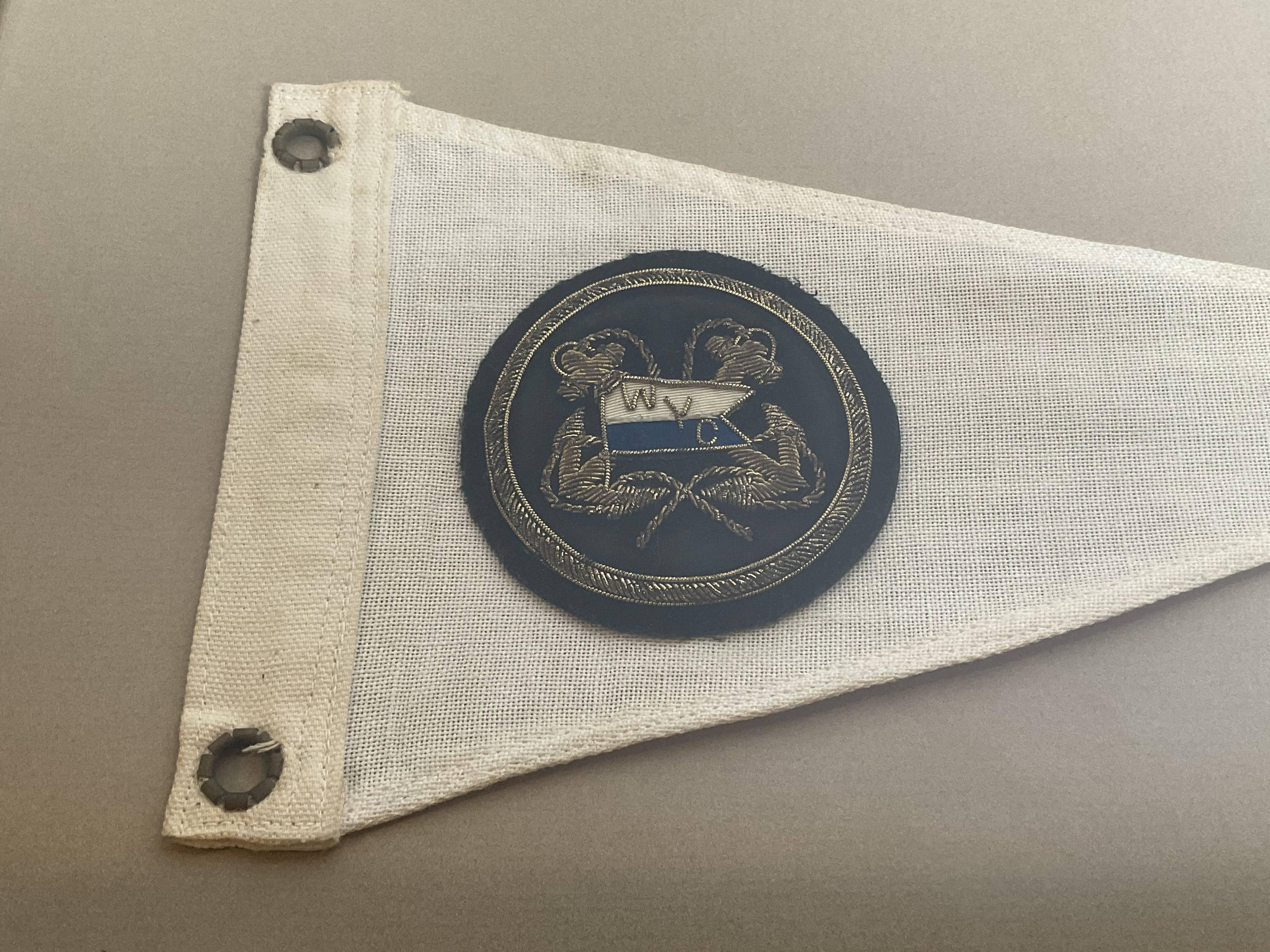 Framed Nautical Flag with Yacht Club Badge For Sale 1