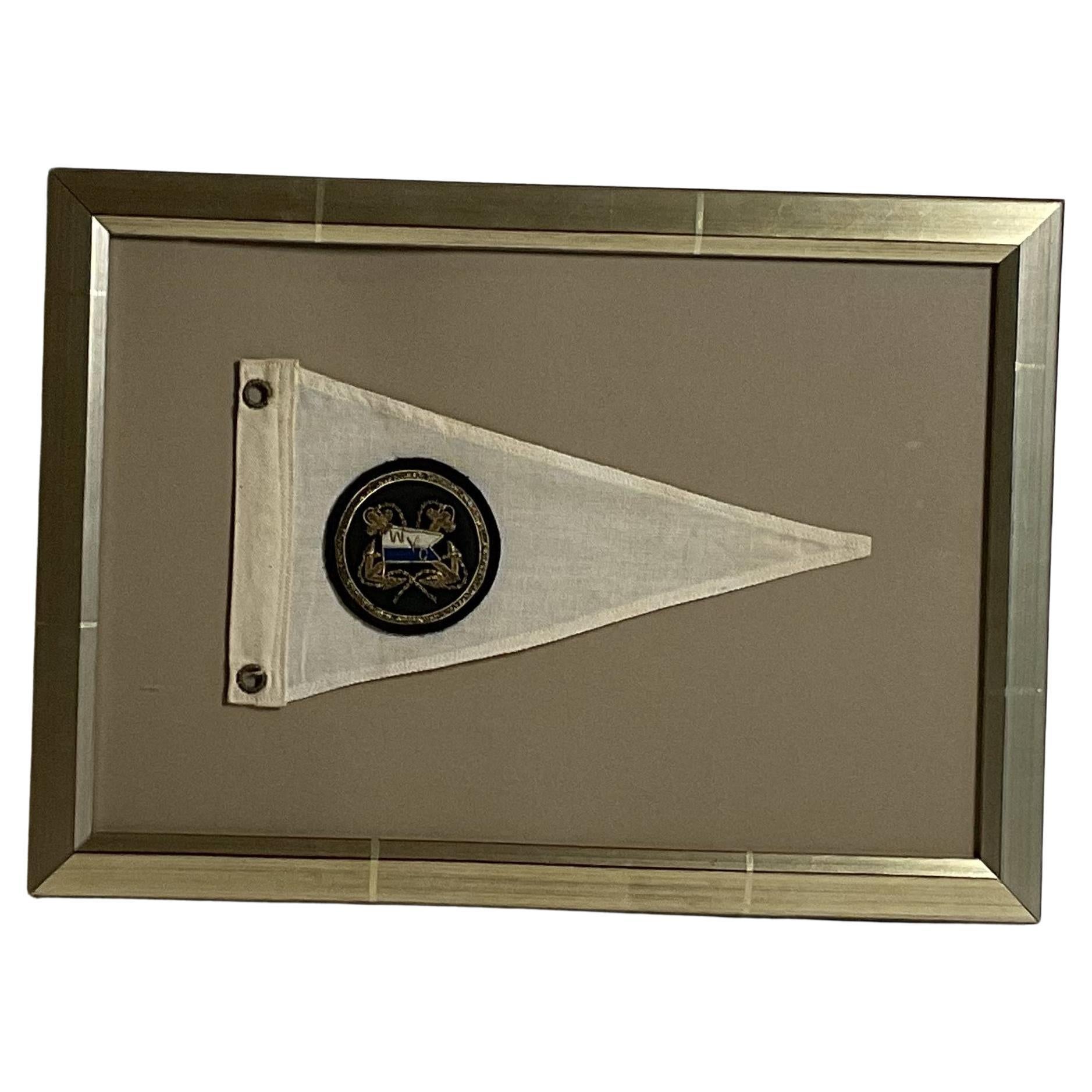 Framed Nautical Flag with Yacht Club Badge