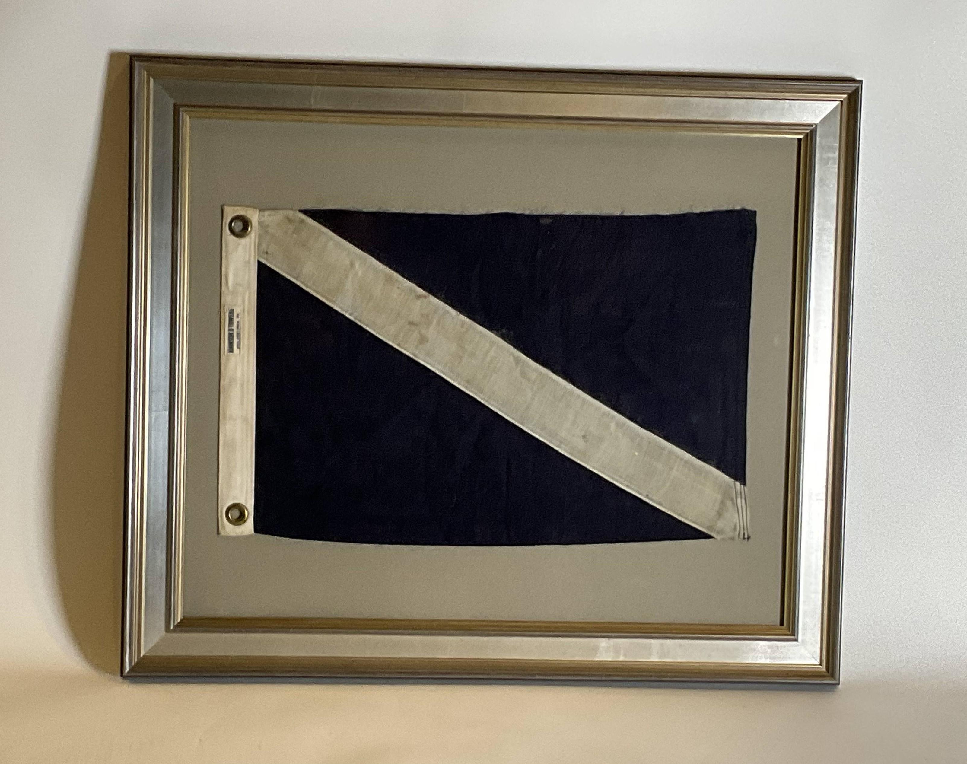 North American Framed Nautical Signal Flag For Sale
