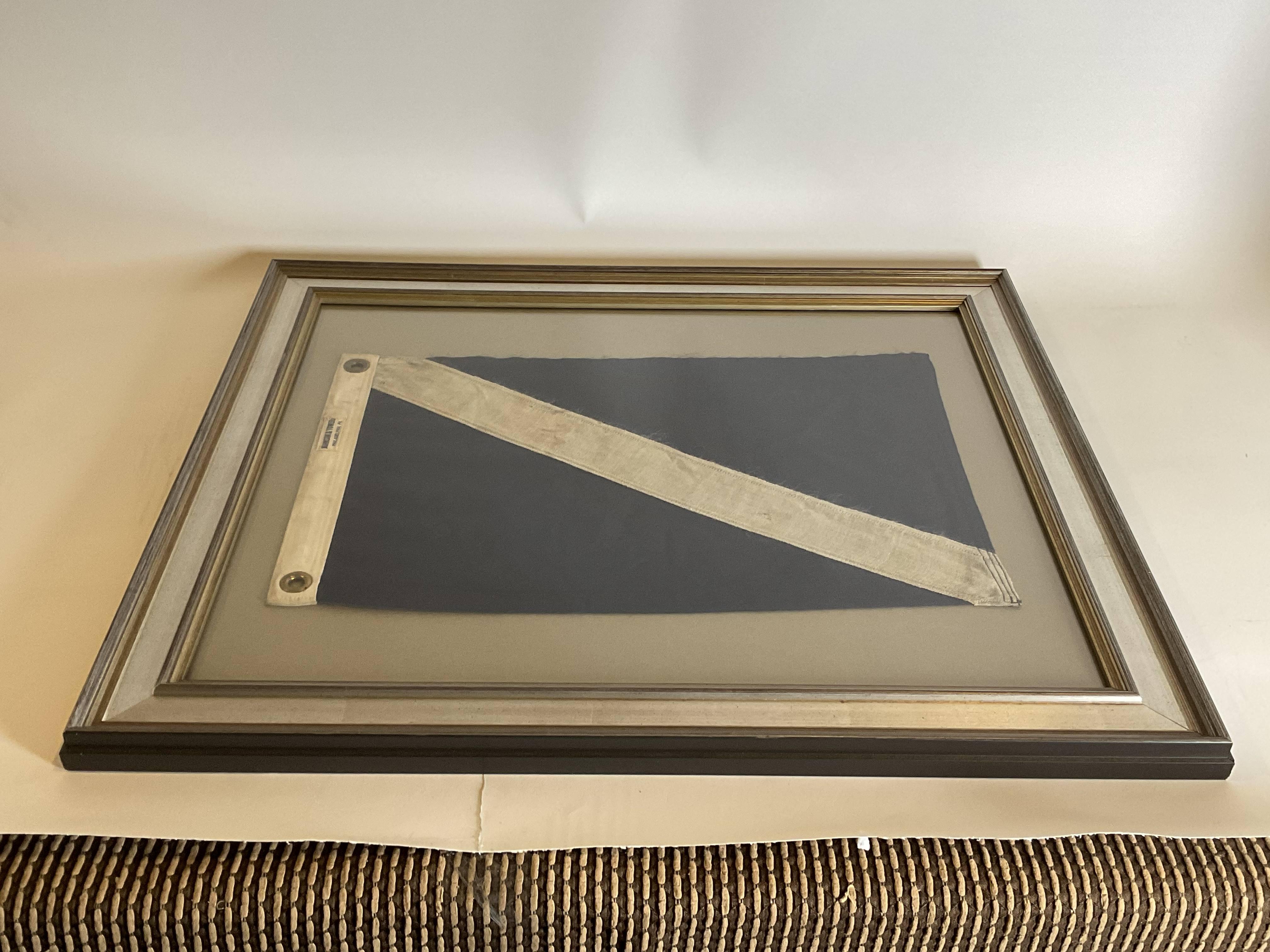 Framed Nautical Signal Flag In Good Condition For Sale In Norwell, MA