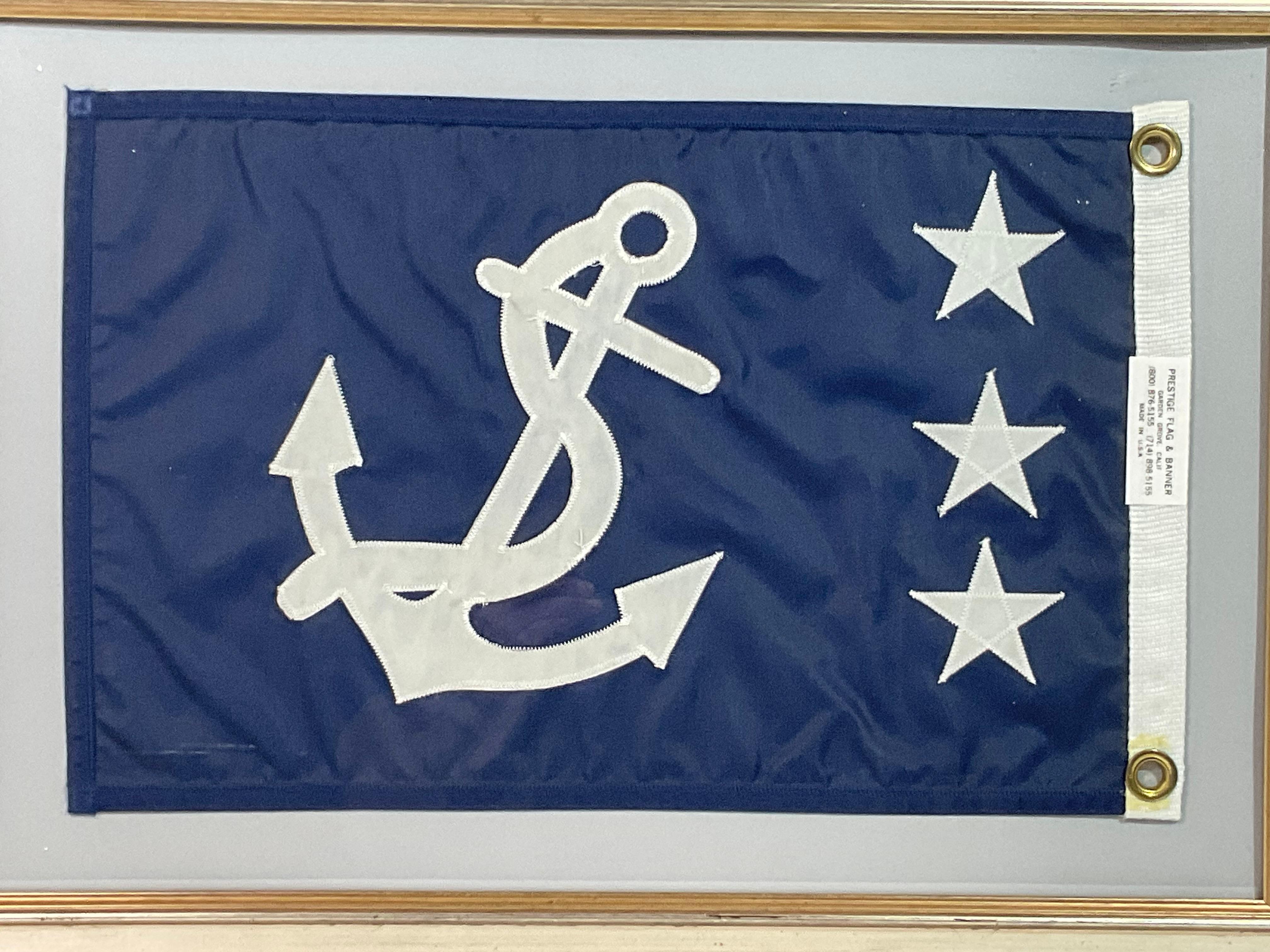 Mid-20th Century Framed Nautical Yachting Flag For Sale