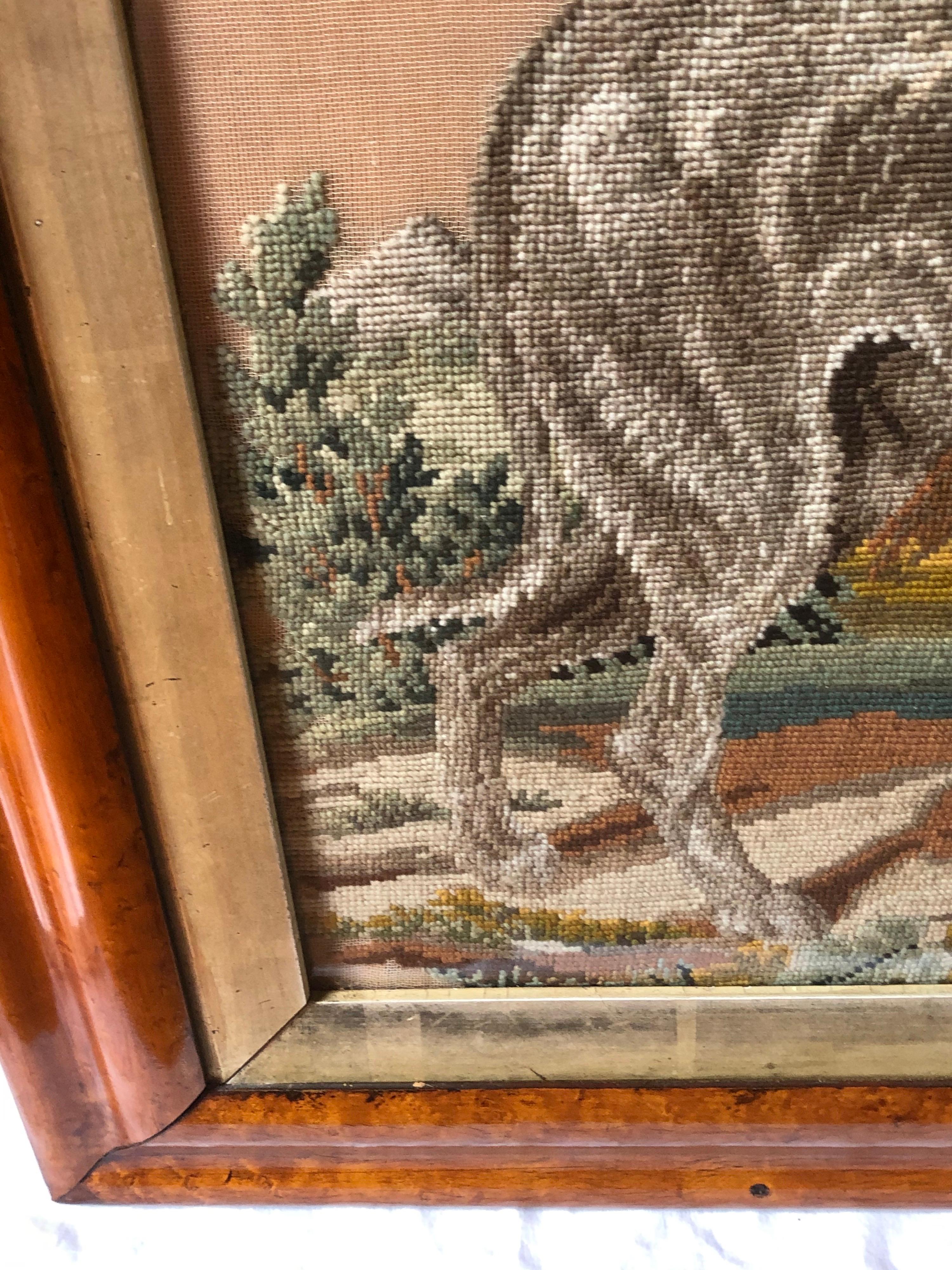 Prince Albert on His Pony Framed Needlepoint In Good Condition For Sale In Hudson, NY
