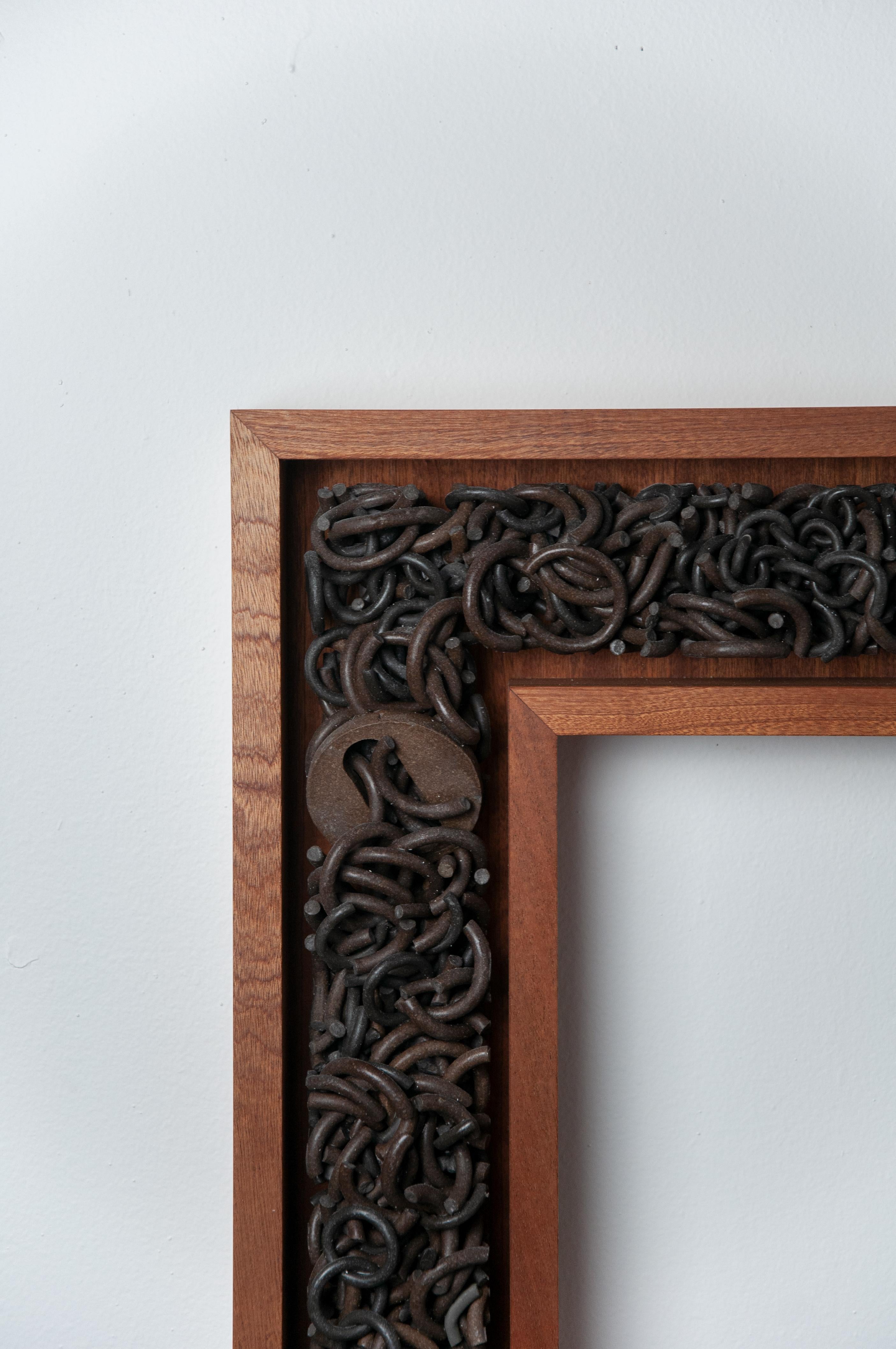 Fired Framed Neutral-Toned Ceramic 'Excavation'  by Taylor Kibby For Sale