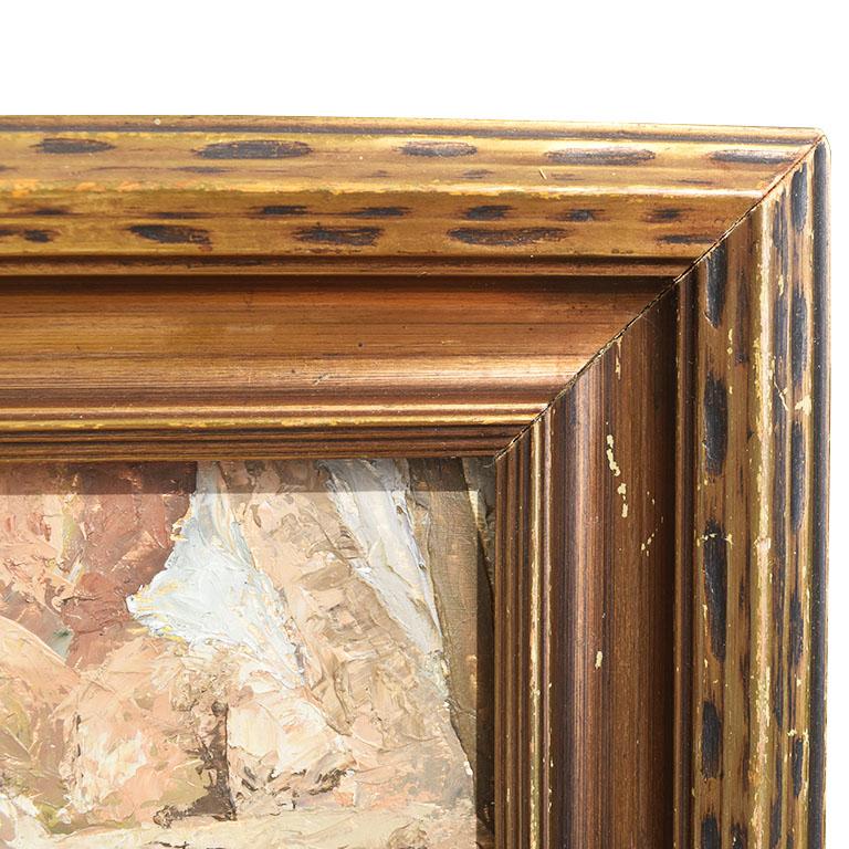 Expressionniste Peinture de portrait d'un homme nu encadrée en bois doré sur panneau, sans titre en vente