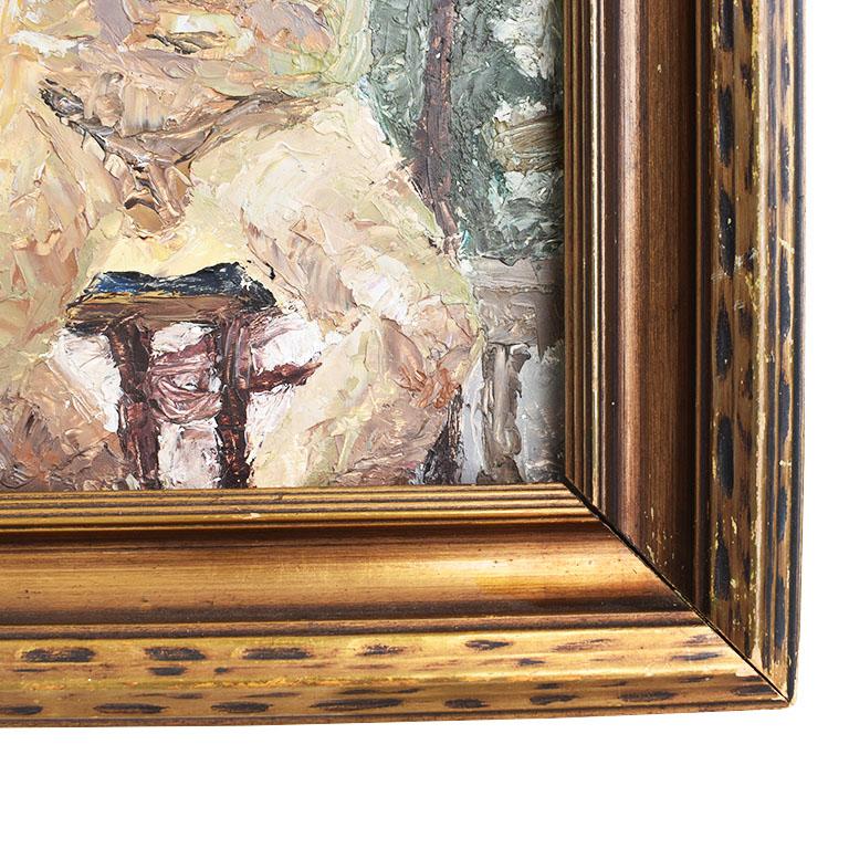 Peinture de portrait d'un homme nu encadrée en bois doré sur panneau, sans titre Bon état - En vente à Oklahoma City, OK