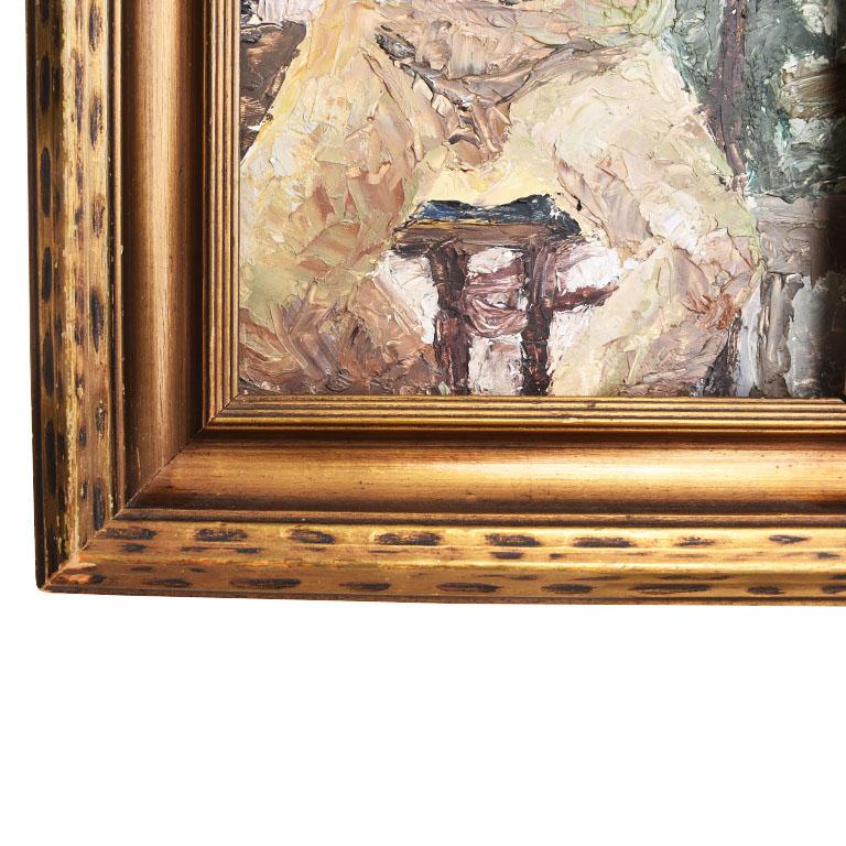 Framed Nude Portrait Painting of a Man in Gilt Wood on Board Untitled In Good Condition For Sale In Oklahoma City, OK