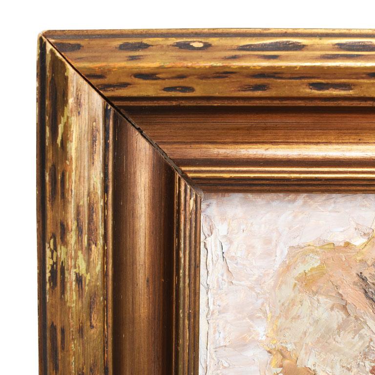 20th Century Framed Nude Portrait Painting of a Man in Gilt Wood on Board Untitled For Sale