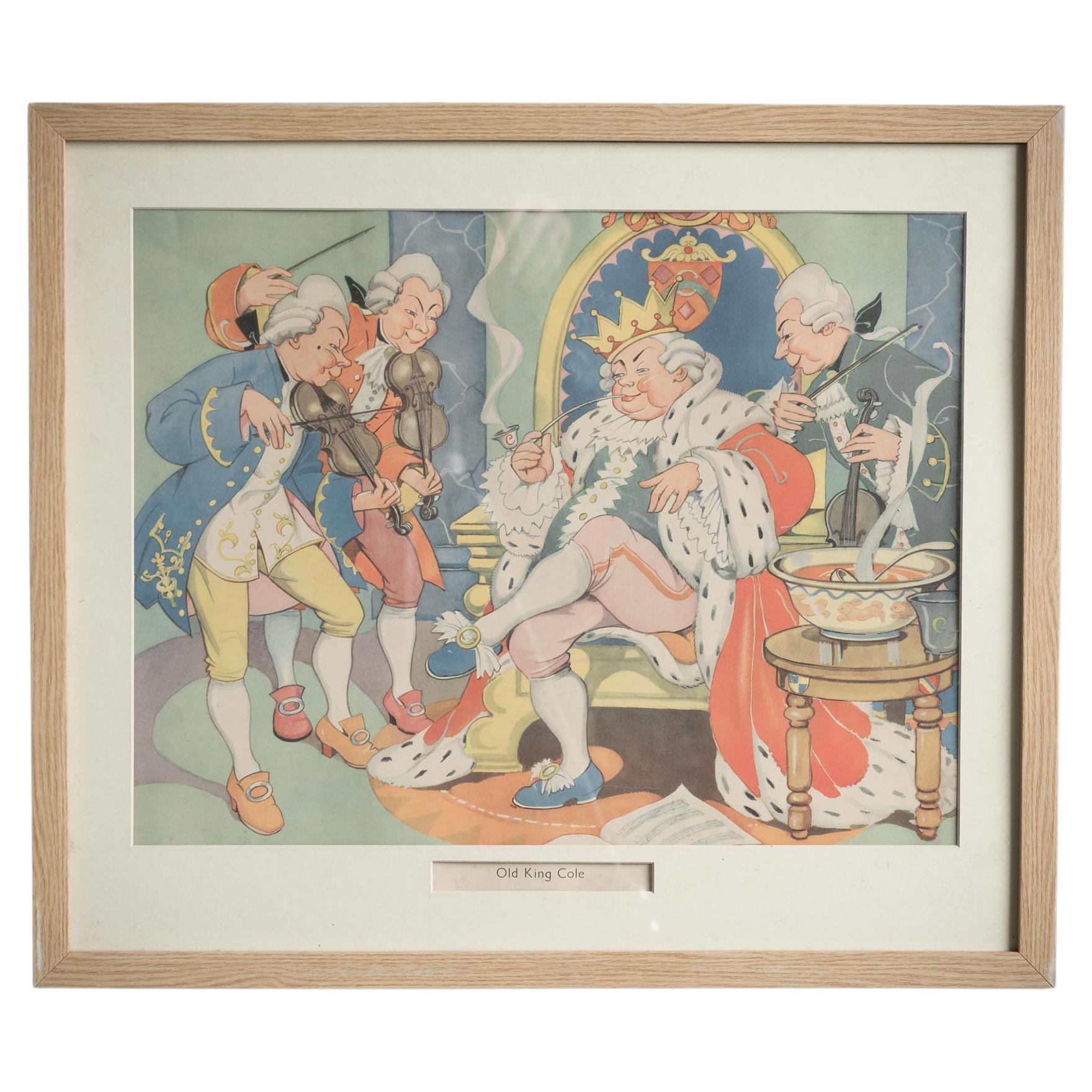 Framed Nursery Rhyme "Old King Cole" For Sale