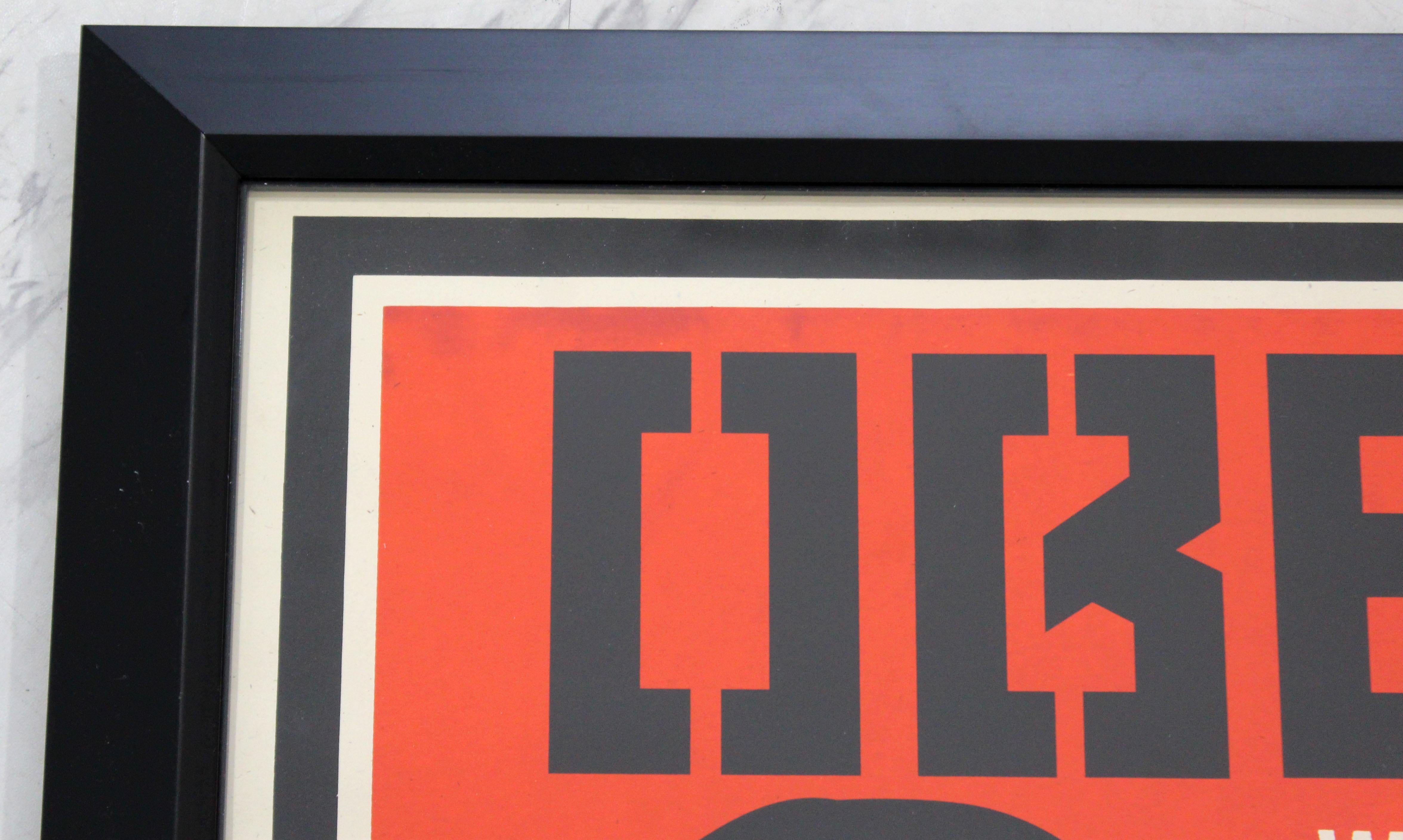 Contemporary Framed Obey with Caution by Shepard Fairy Obey Giant Screenprint 73/250