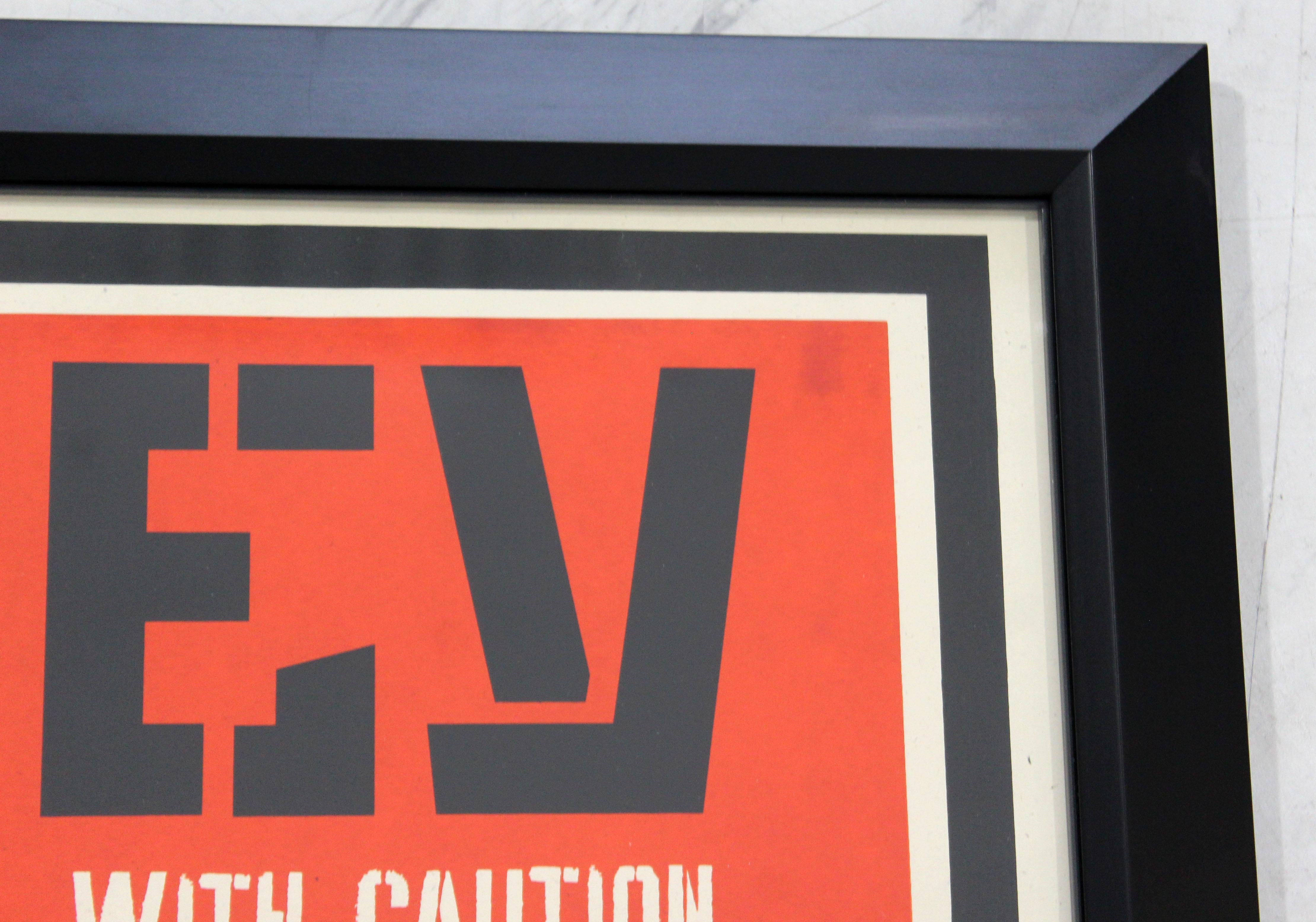 Framed Obey with Caution by Shepard Fairy Obey Giant Screenprint 73/250 1