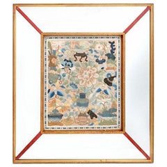 Framed Chinese Antique Embroidery Panel