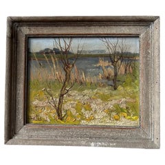 Framed Oil, 'At The Lakeshore' By Arie Leeflang (1906-1956)