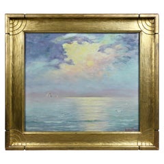 Framed Oil on Board by Charles Edward Hallberg of One of the Great Lakes