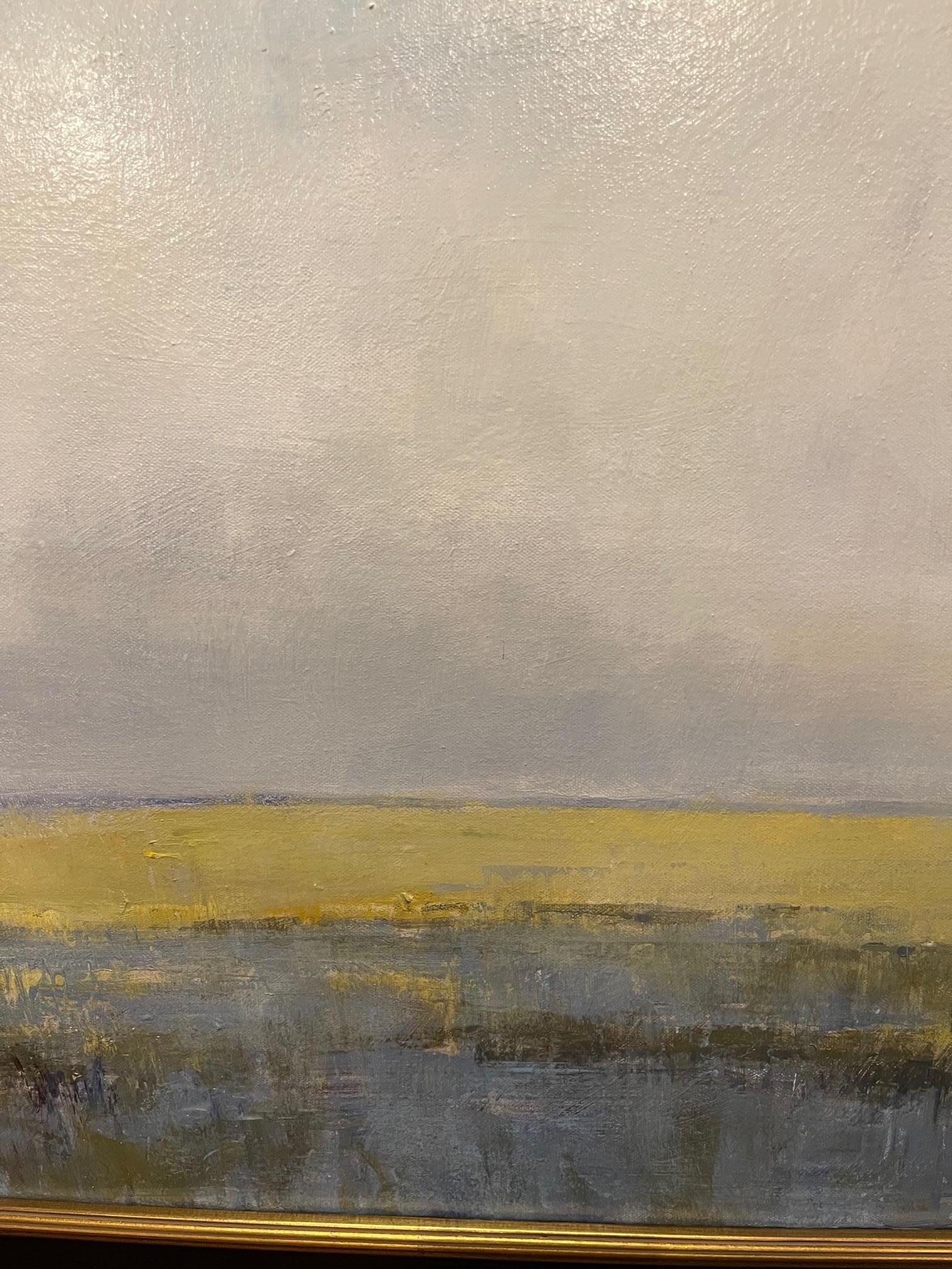 Peinture à l'huile sur panneau encadrée « Deep Breaths, Long Views », scène de marais de Marc Hanson en vente 2