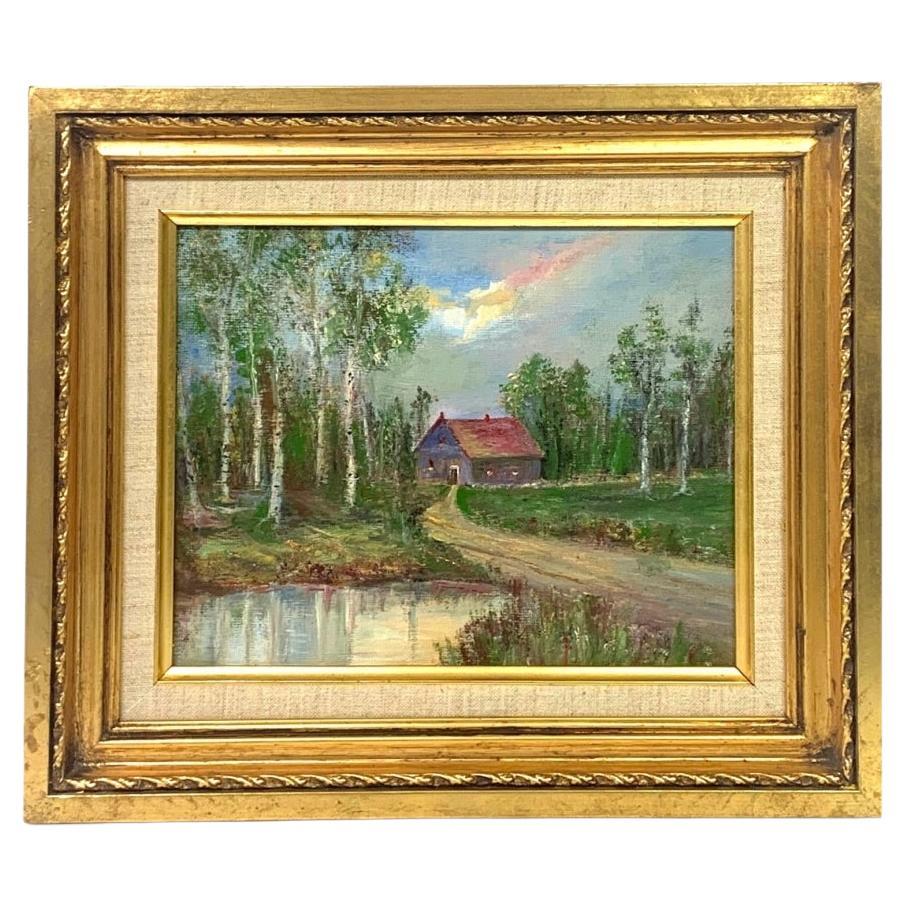 Framed Oil On Board Landscape