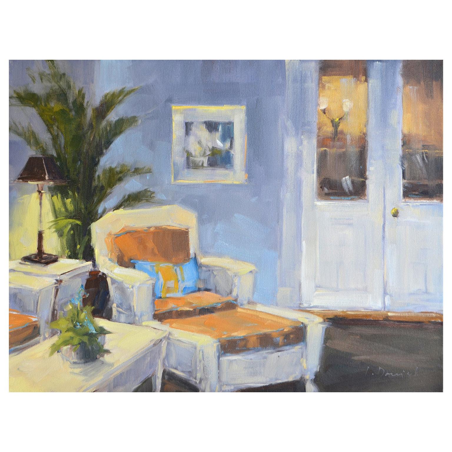 Framed Oil on Canvas "Afternoon on the Veranda" by Laurel Daniel