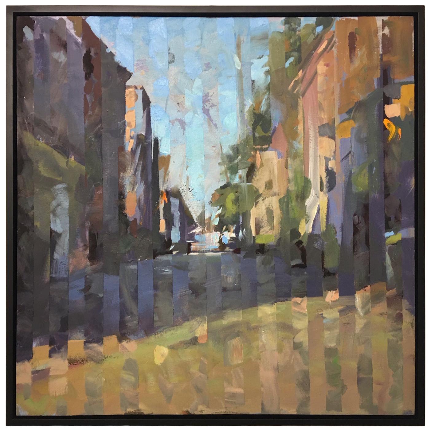 Framed Oil on Canvas "Aggregate" Savannah, GA Streets Scene, Jeff Markowsky