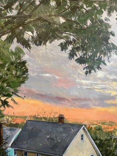 Framed Oil on Canvas "Aqua Silver at Dusk" by Susan Stillman