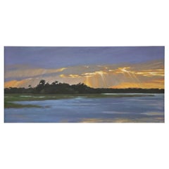 Framed Oil on Canvas "Beams" Sun Beaming Scene by Mary Segars