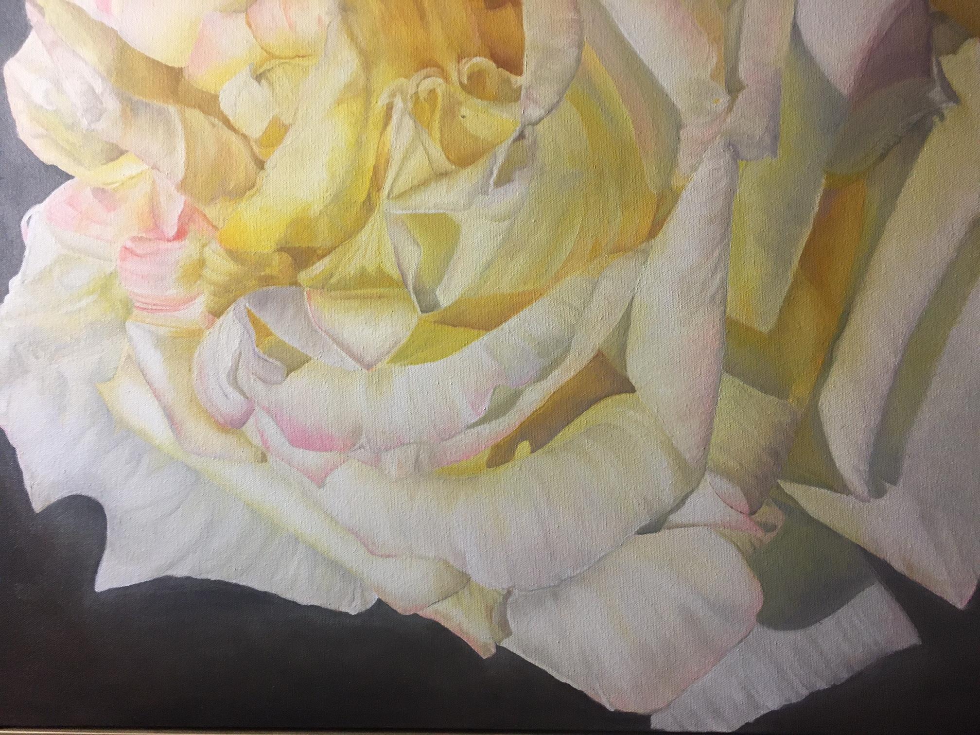 XXIe siècle et contemporain Huile sur toile Blush Rose 