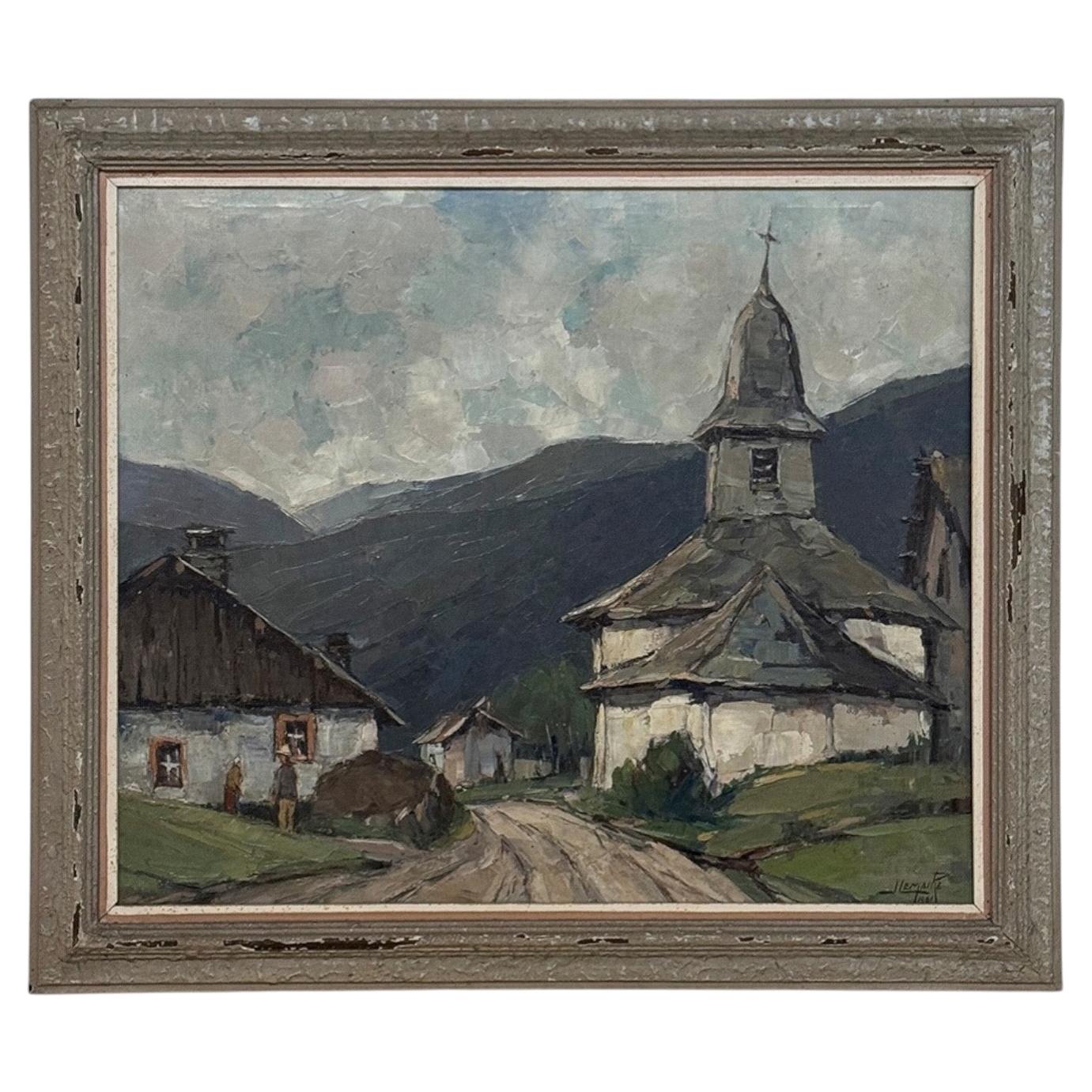 Gerahmtes Öl auf Leinwand des belgischen Landschaftsmalers Joseph Lemaire (1891-1972)