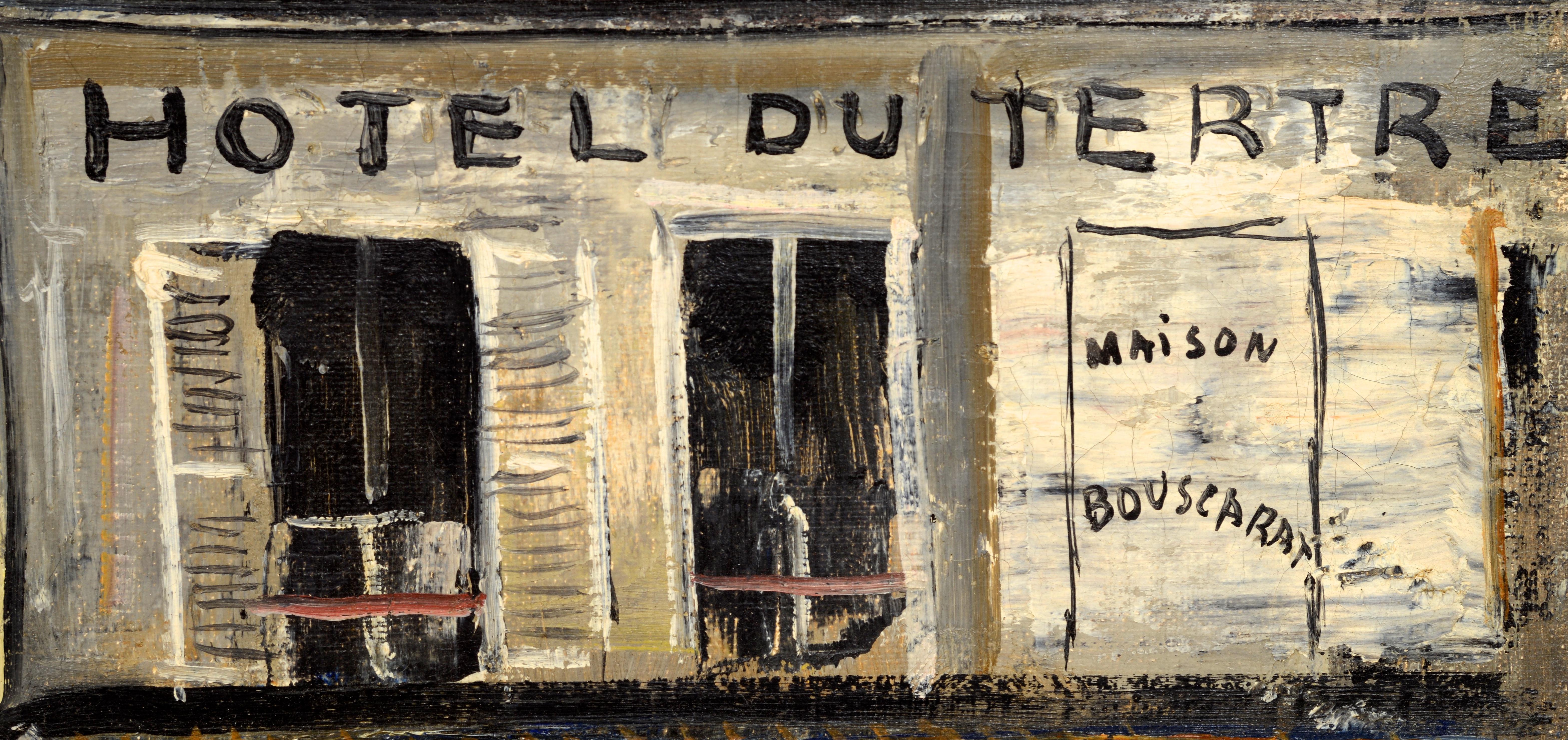 20th Century Framed Oil on Canvas by Bernard Lamotte, of the Rue Saint-Éleuthère in Montmarte For Sale