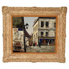 Framed Oil on Canvas by Bernard Lamotte, of the Rue Saint-Éleuthère in Montmarte
