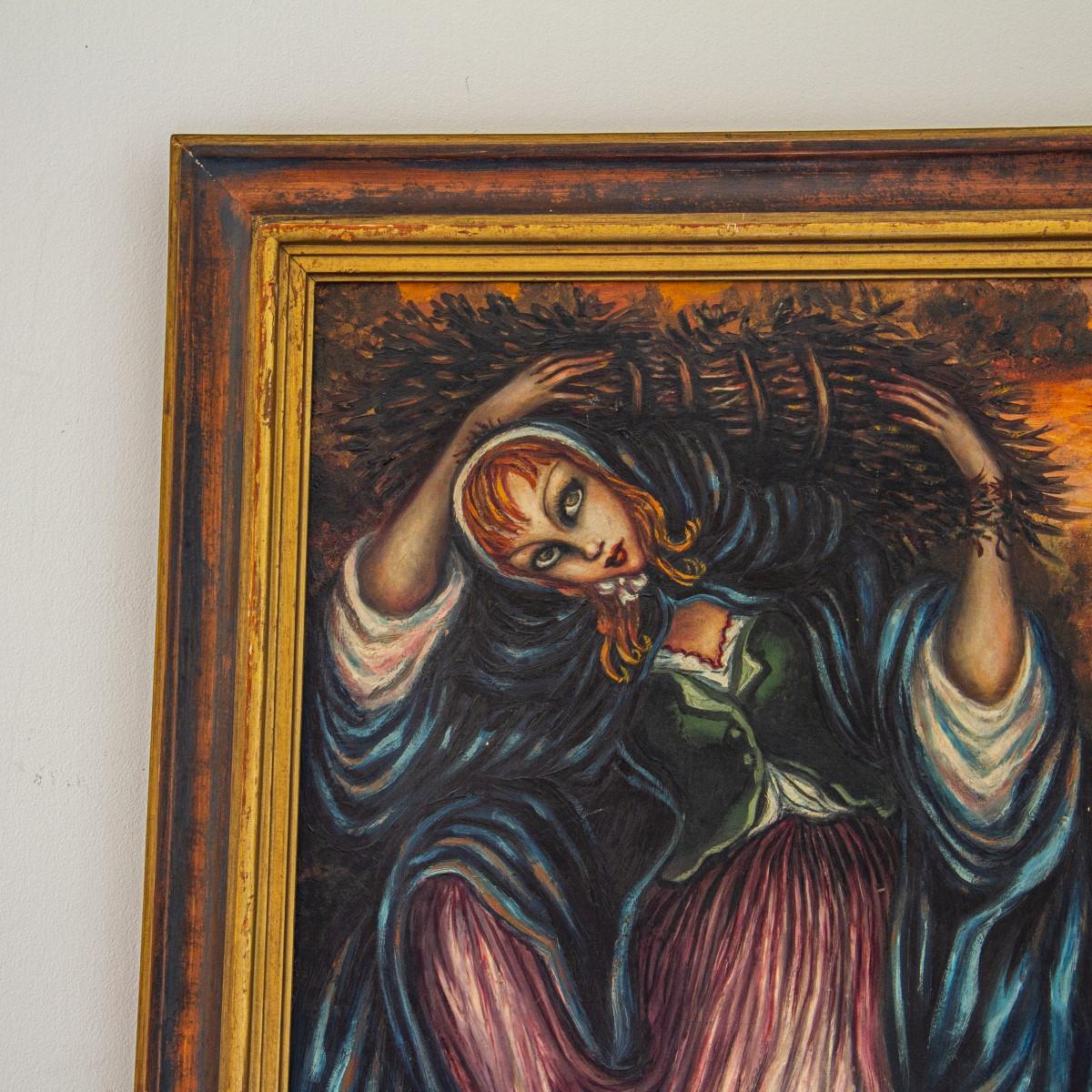 Francese Olio su tela incorniciato di Hélène Perdriat, 1965 circa in vendita