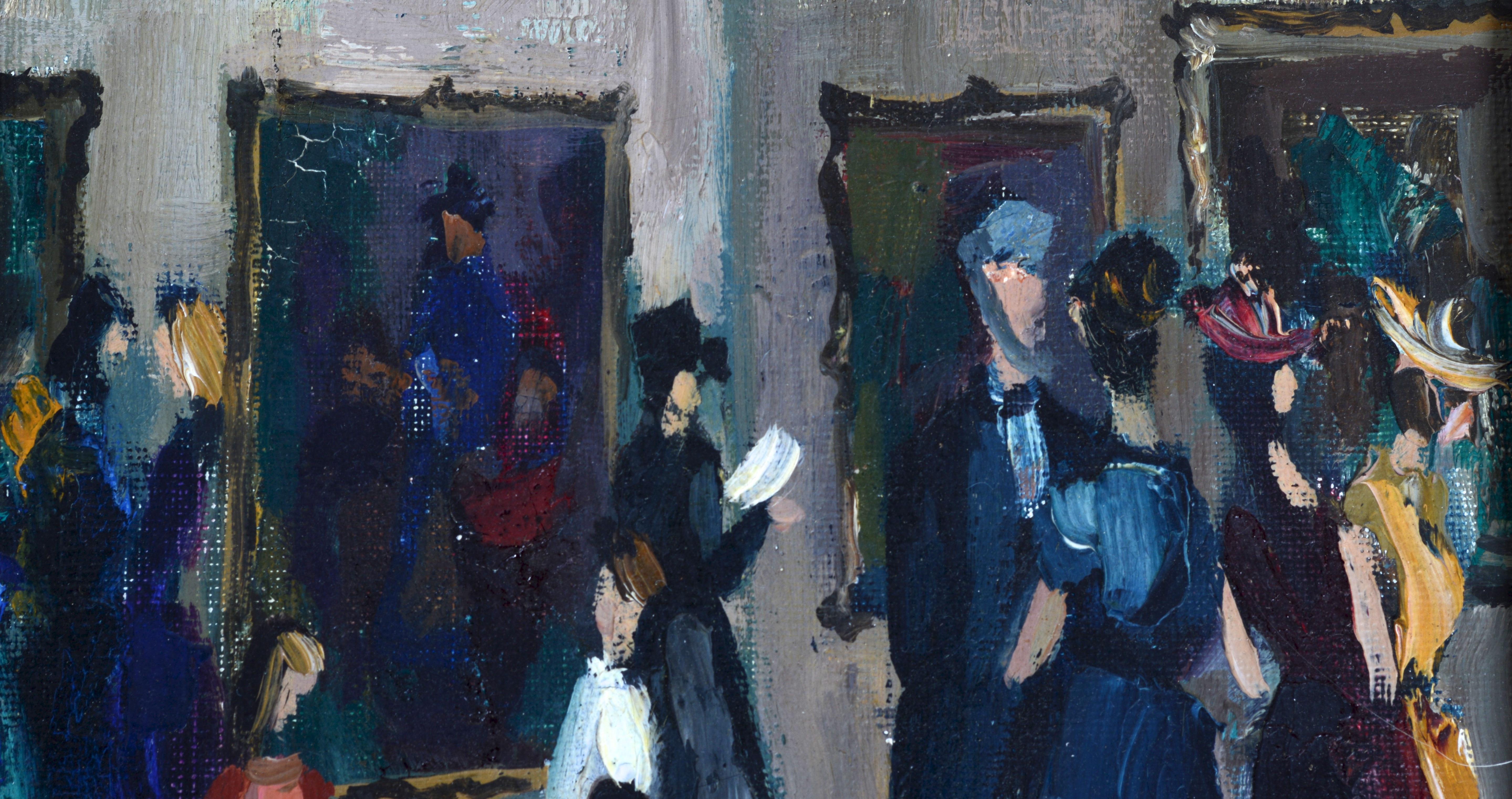 Gerahmtes Ölgemälde auf Leinwand des französischen Künstlers Jerner, „The Opening“, um 1953 (Mitte des 20. Jahrhunderts) im Angebot