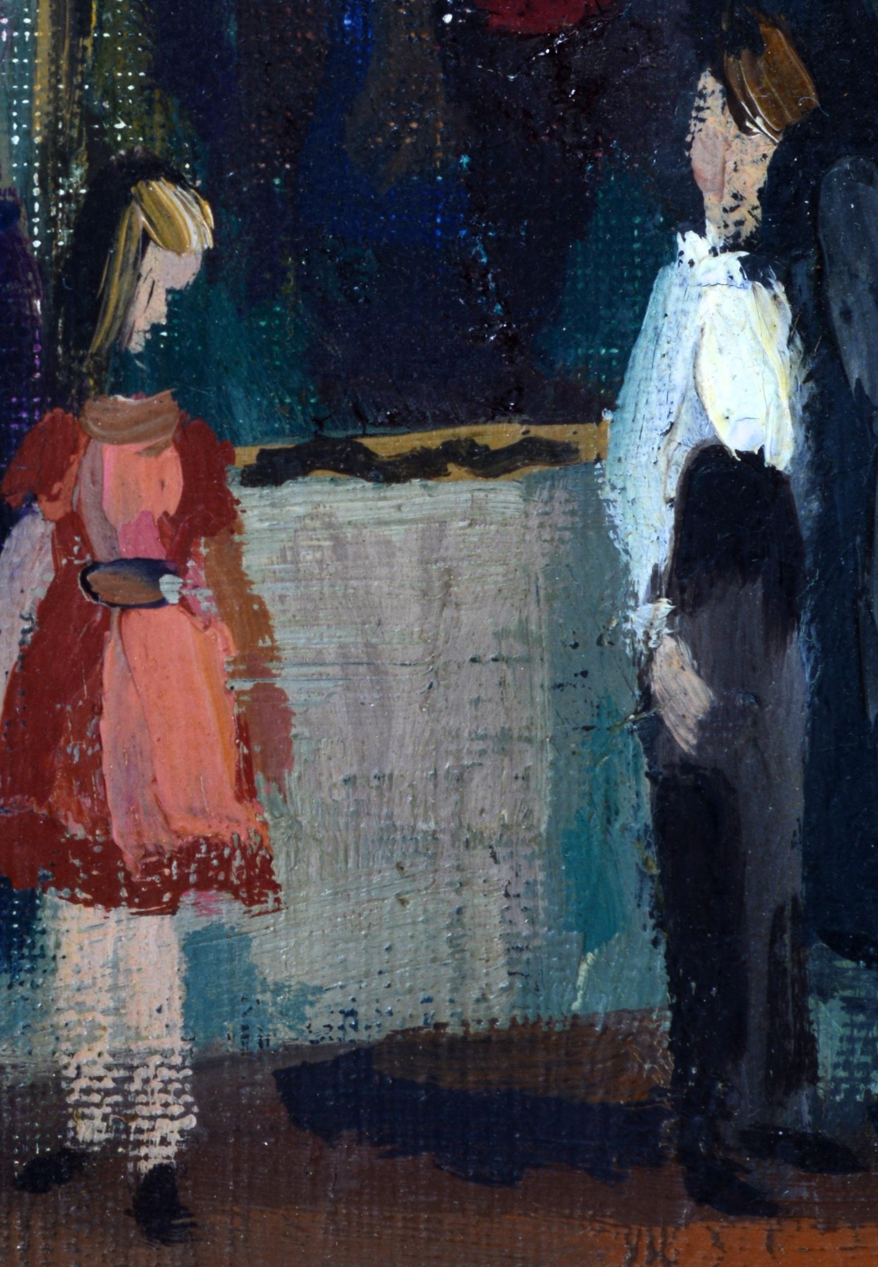 Gerahmtes Ölgemälde auf Leinwand des französischen Künstlers Jerner, „The Opening“, um 1953 im Angebot 2