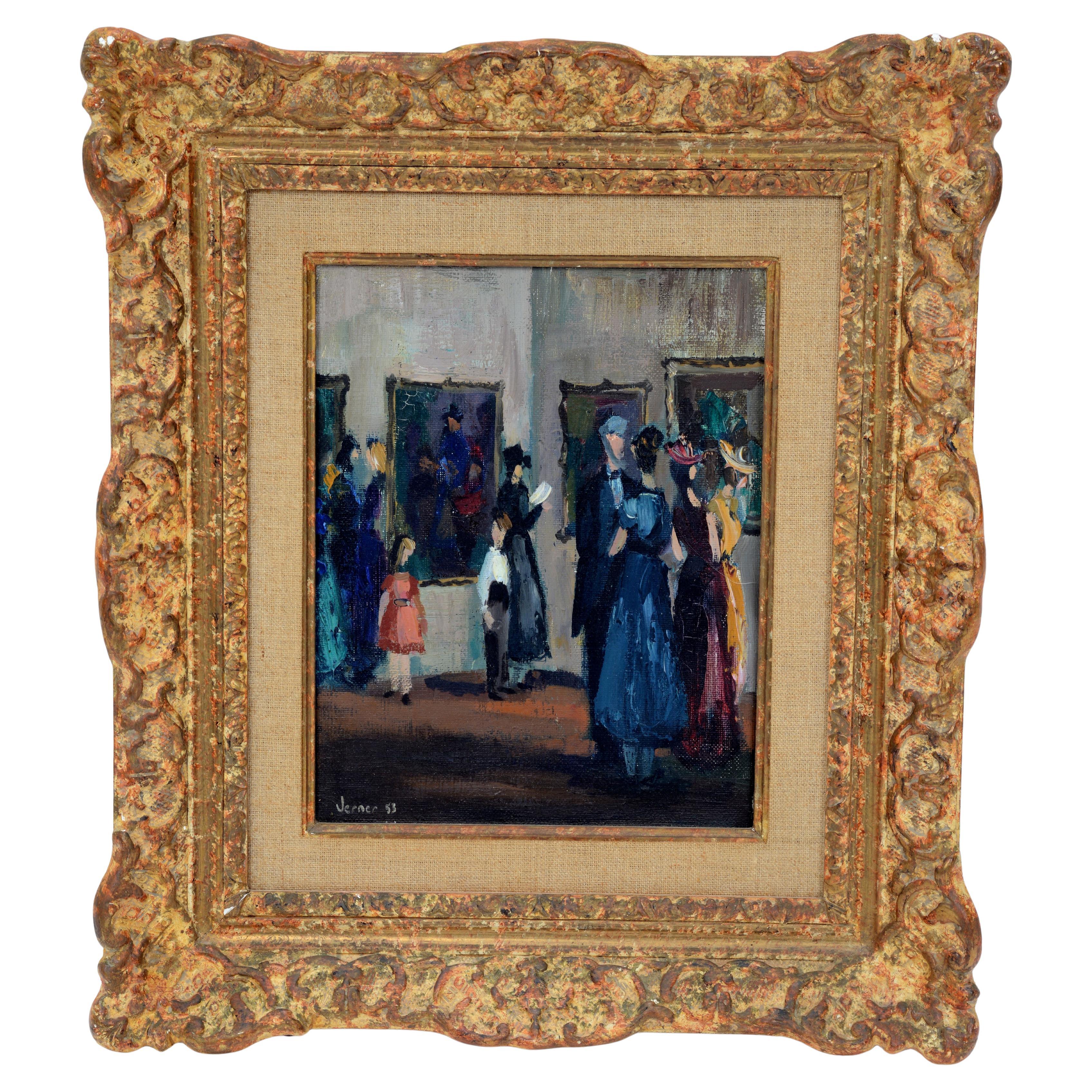 Framed Oil on Canvas By the French Artist Jerner, "The Opening", c1953