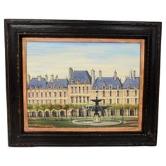 Framed Oil on Canvas by Paul lambert "Place de Vosges"