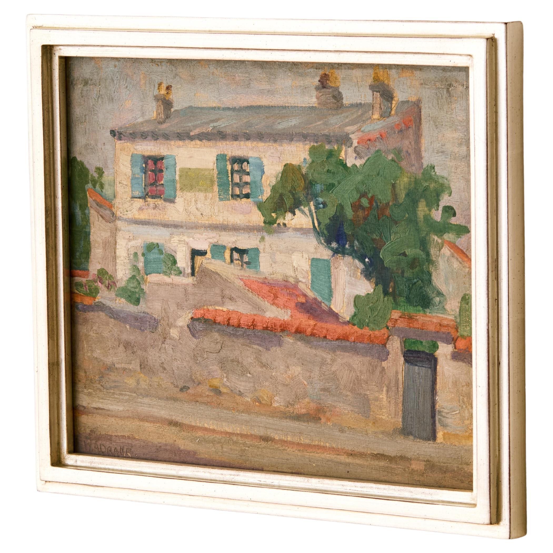 Gerahmtes Öl auf Leinwand von William A. Drake ca. 1930