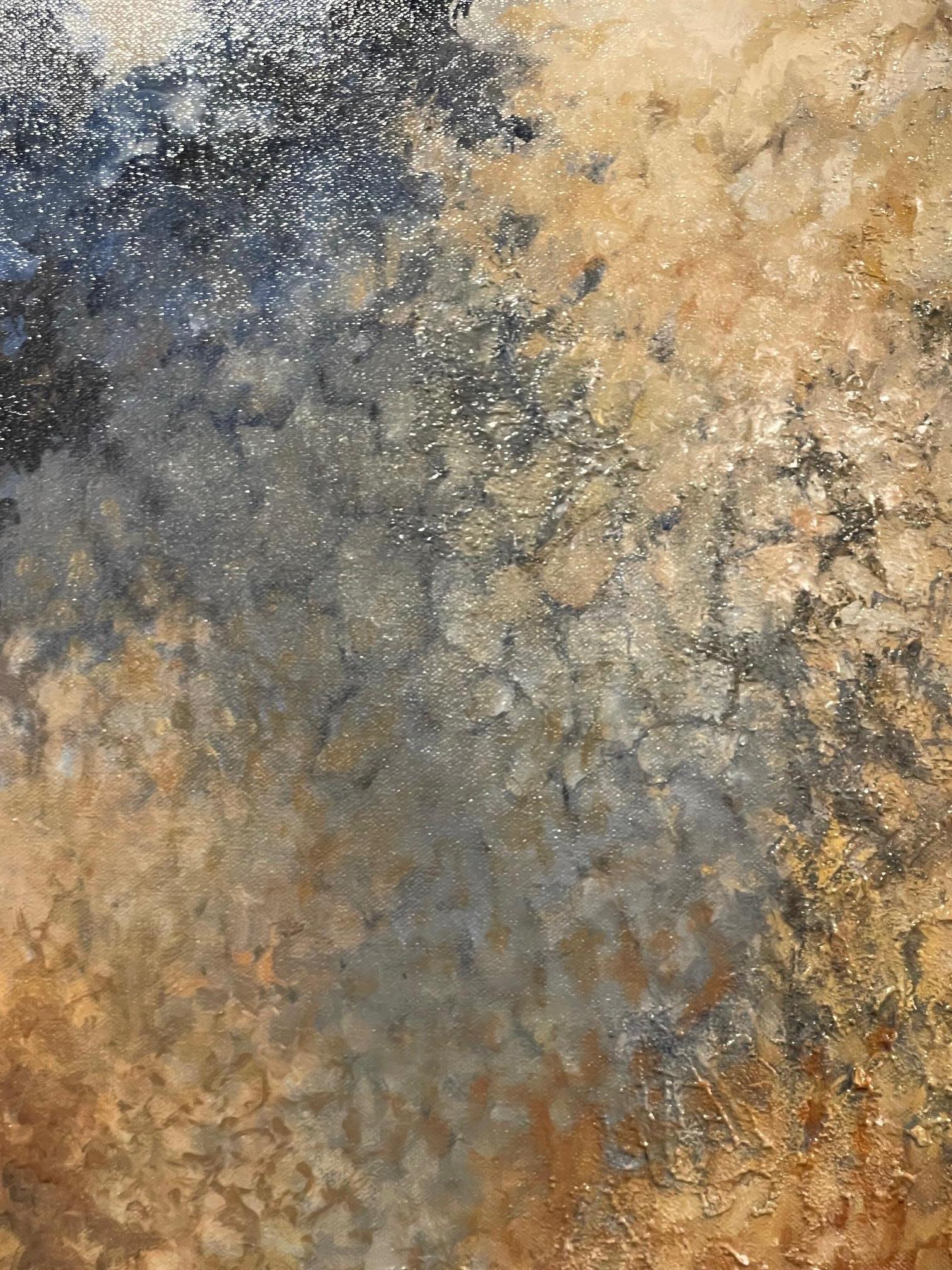 Américain Huile sur toile « Celestial Formations » encadrée, scène abstraite de Dino Savio en vente