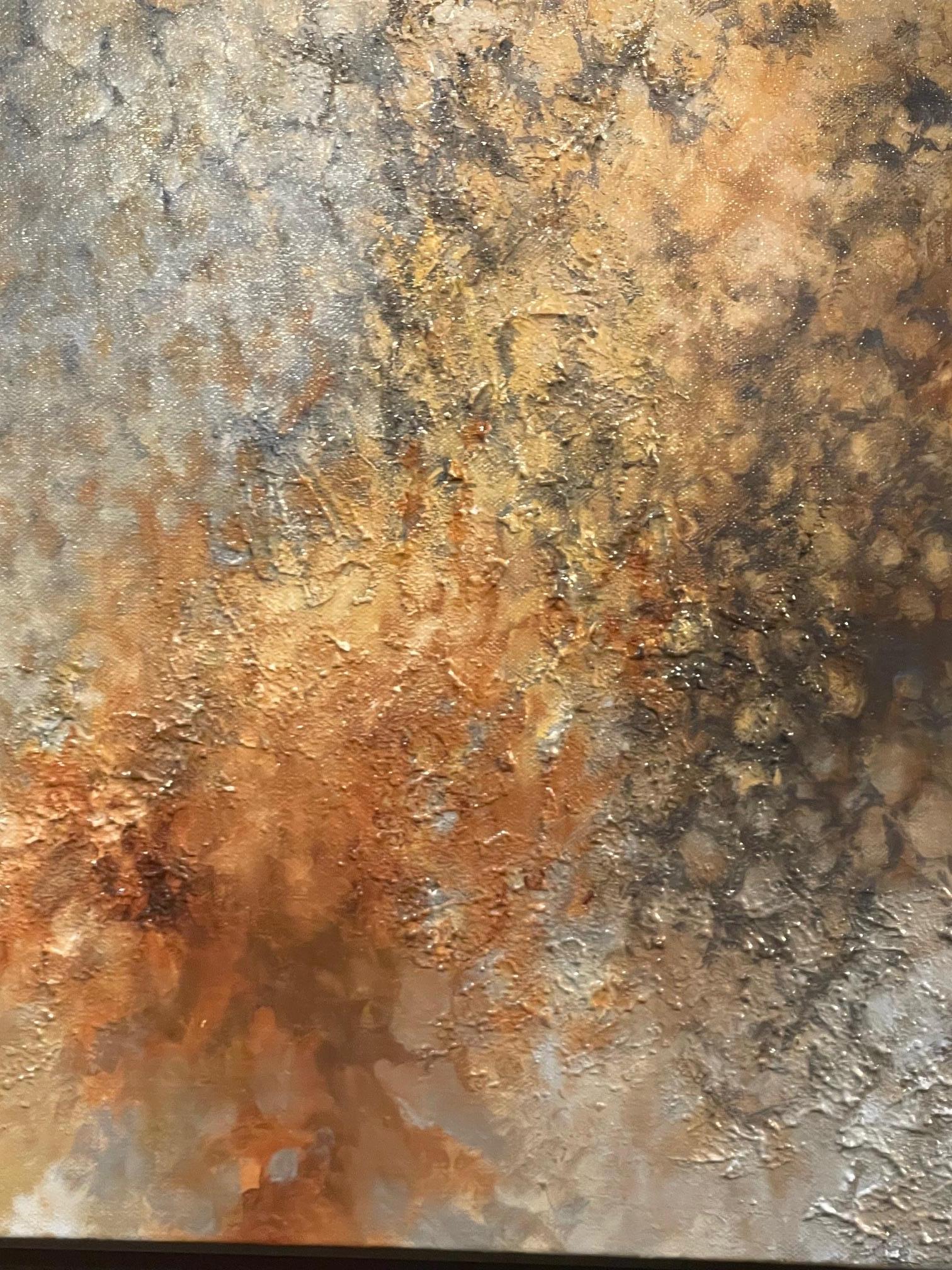 Huile sur toile « Celestial Formations » encadrée, scène abstraite de Dino Savio en vente 1