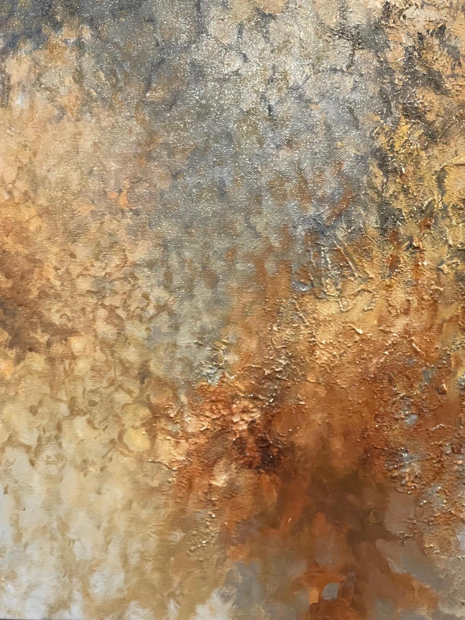 Huile sur toile « Celestial Formations » encadrée, scène abstraite de Dino Savio en vente 2