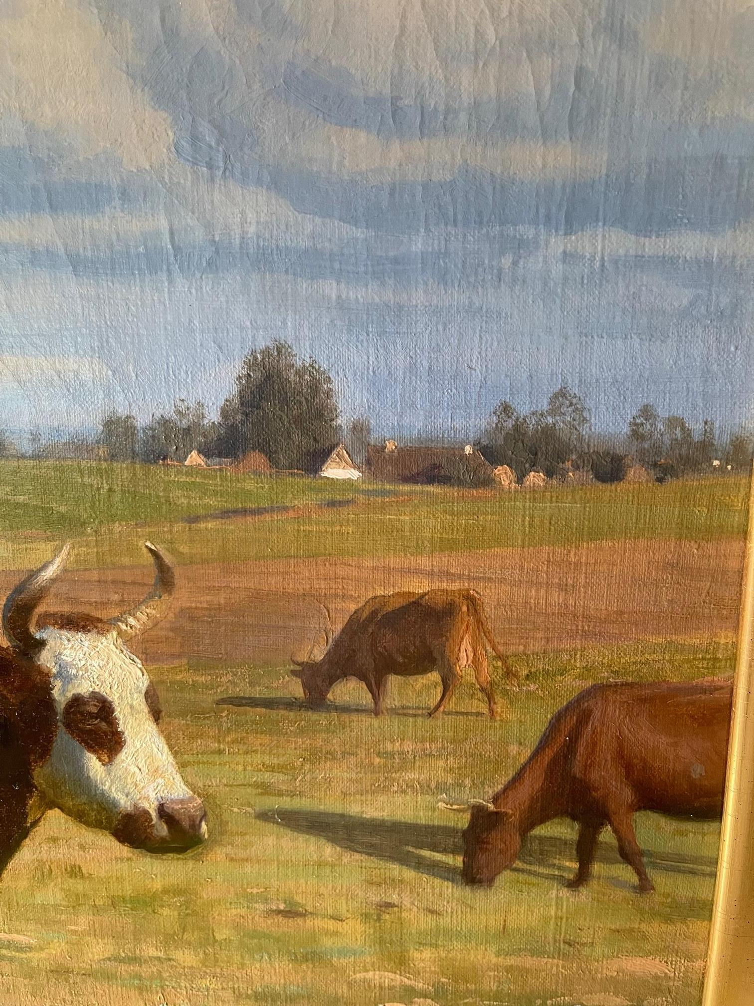 19th Century Framed Oil on Canvas 