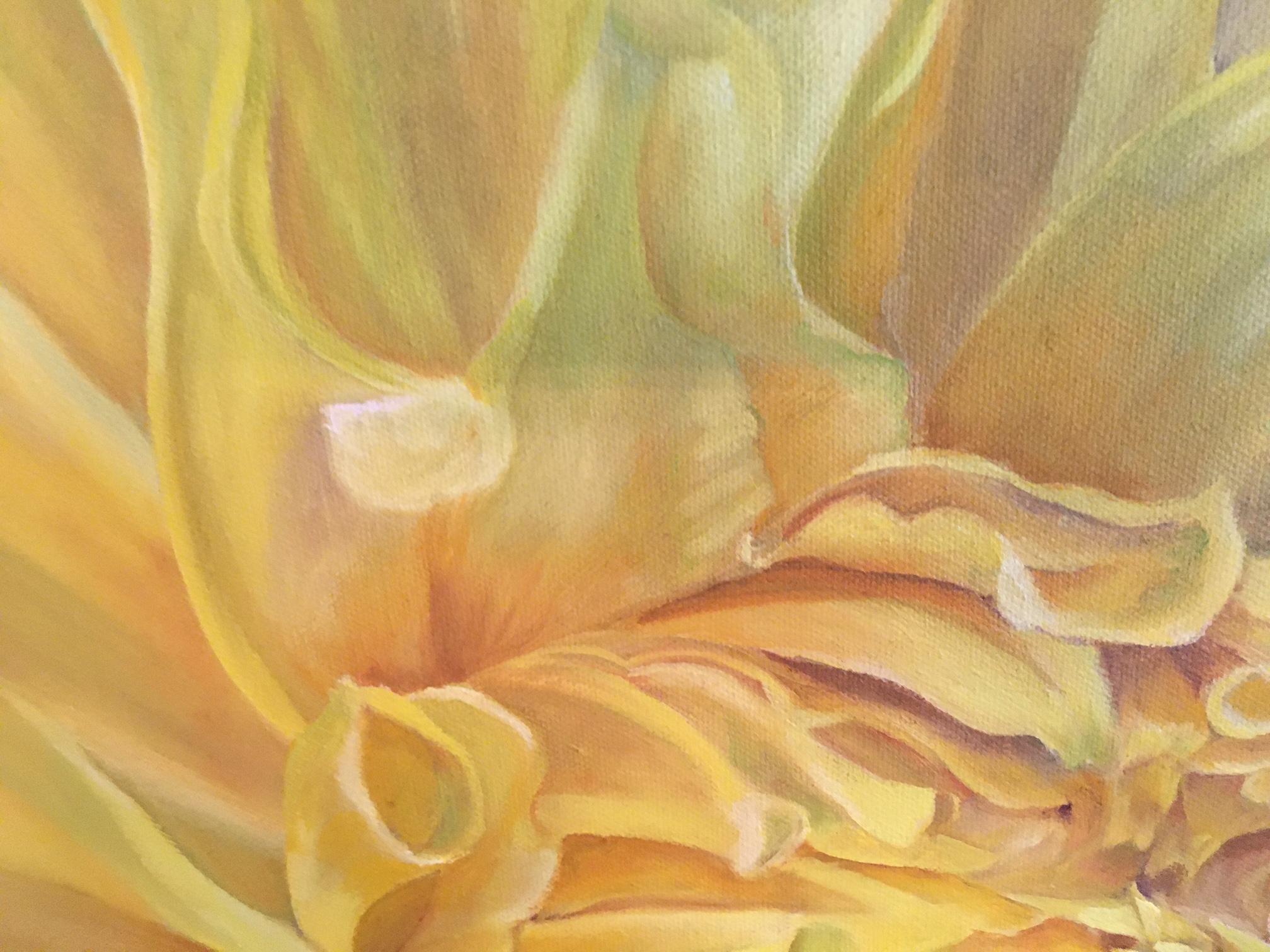 Gerahmtes Ölgemälde auf Leinwand Dahlia-Blume „Delilah“ von Shelly Gurton im Zustand „Neu“ im Angebot in Savannah, GA