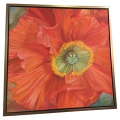 Framed Oil on Canvas "Delilah- Flower" Iceland Poppy by Shelly Gurton