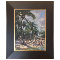 Framed Oil on Canvas "Dubois Beach" Beach Scene, Jeff Markowsky