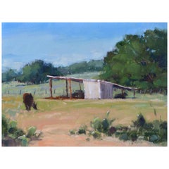 Framed Oil on Canvas "Fall Pasture" Pastoral Scene by Laurel Daniel