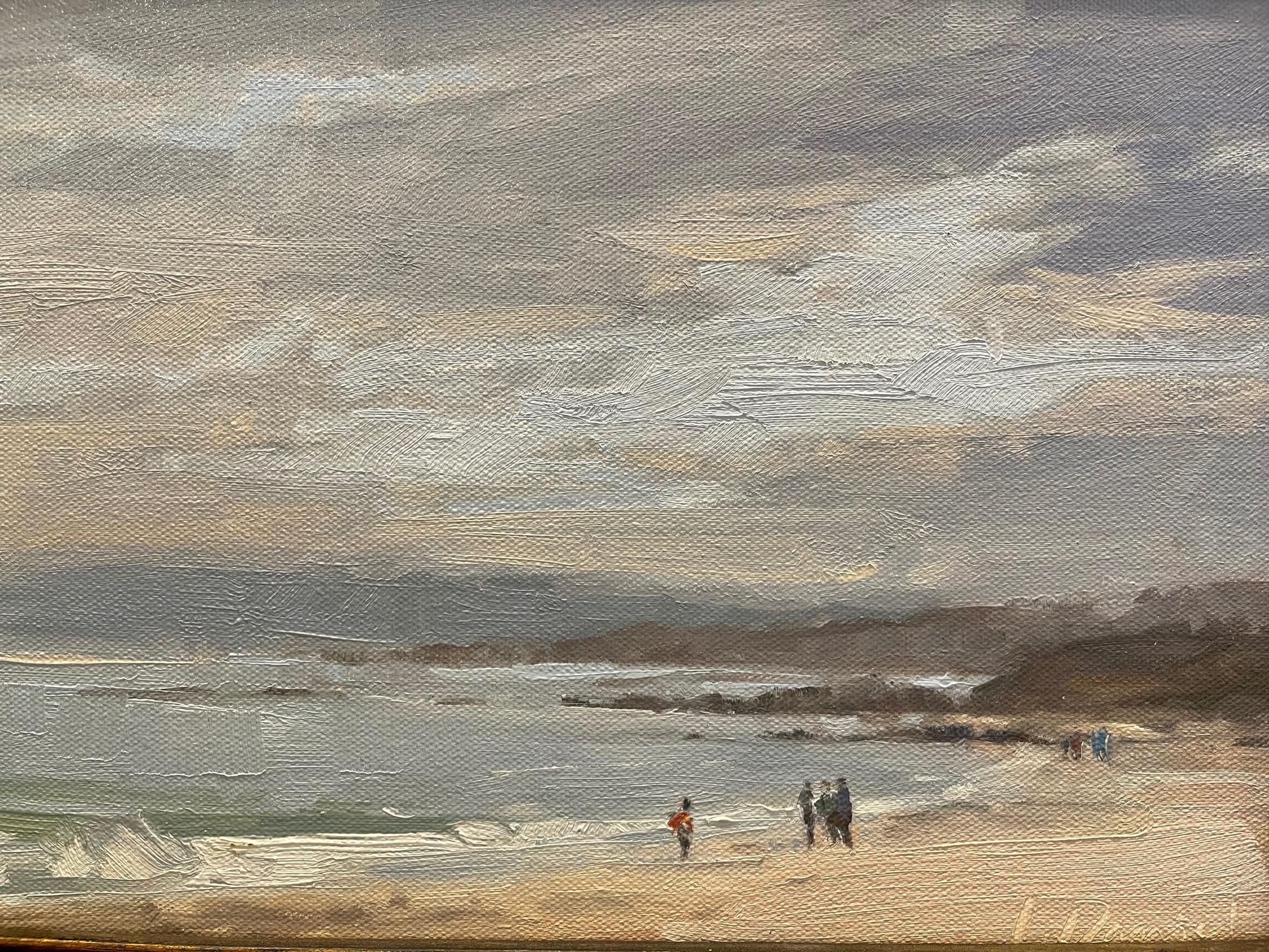 Huile sur toile encadrée «ggy Coastline », Scène océanique de la côte, par Laurel Daniel en vente 1
